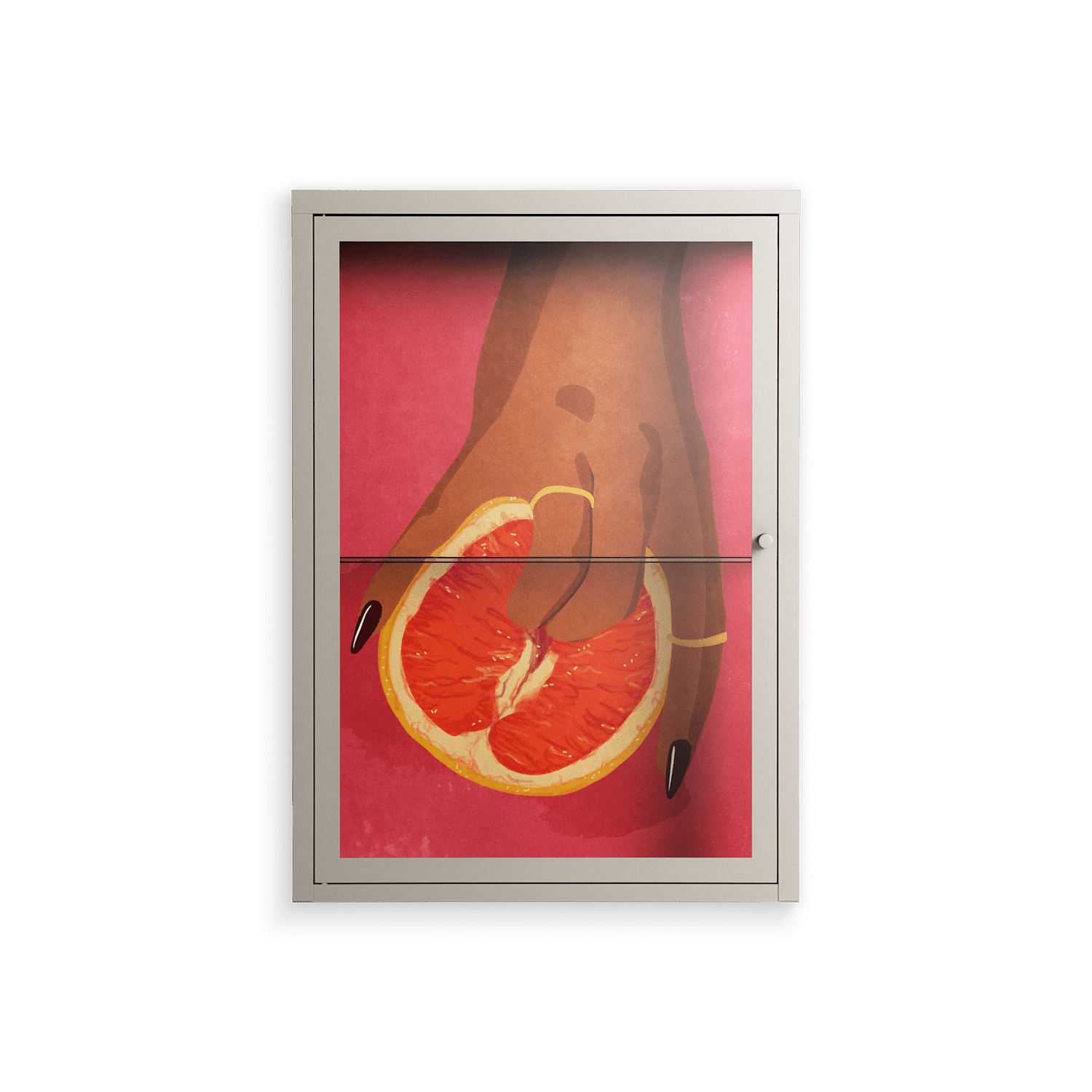Fruit Love Pink - Wall Cabinet - Raissa Oltmanns - Pebble - Clear glass
