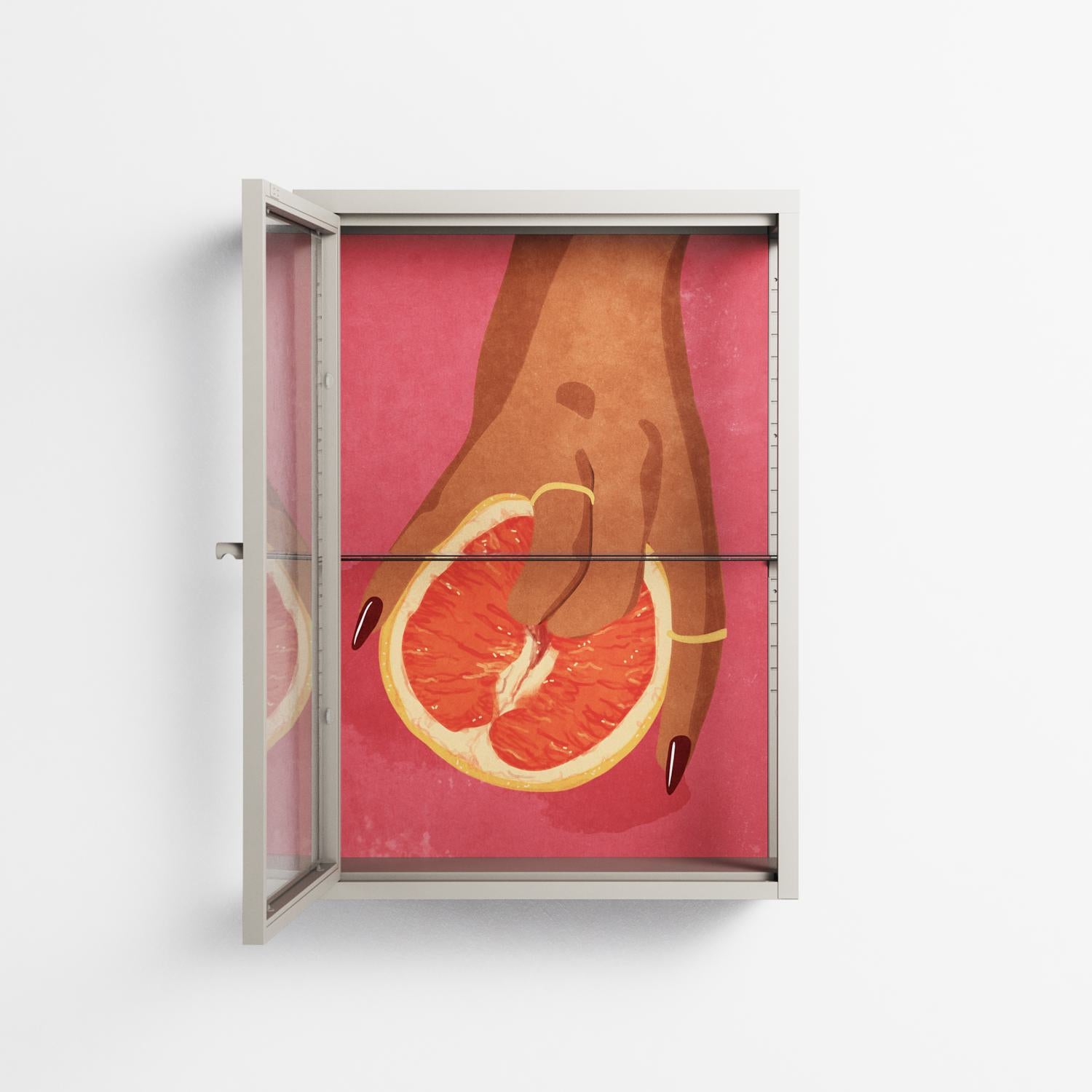 Fruit Love Pink - Wall Cabinet - Raissa Oltmanns - Pebble - Clear glass