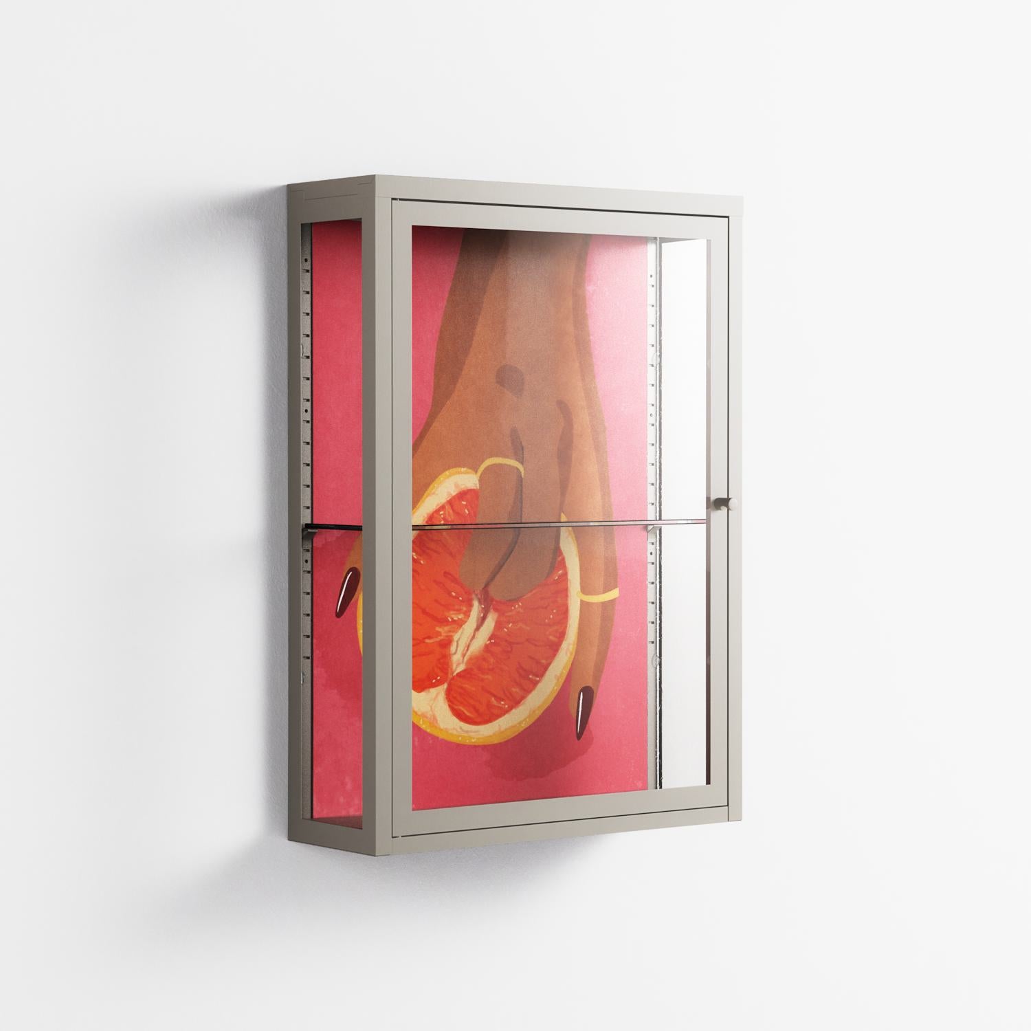 Fruit Love Pink - Wall Cabinet - Raissa Oltmanns - Pebble - Clear glass
