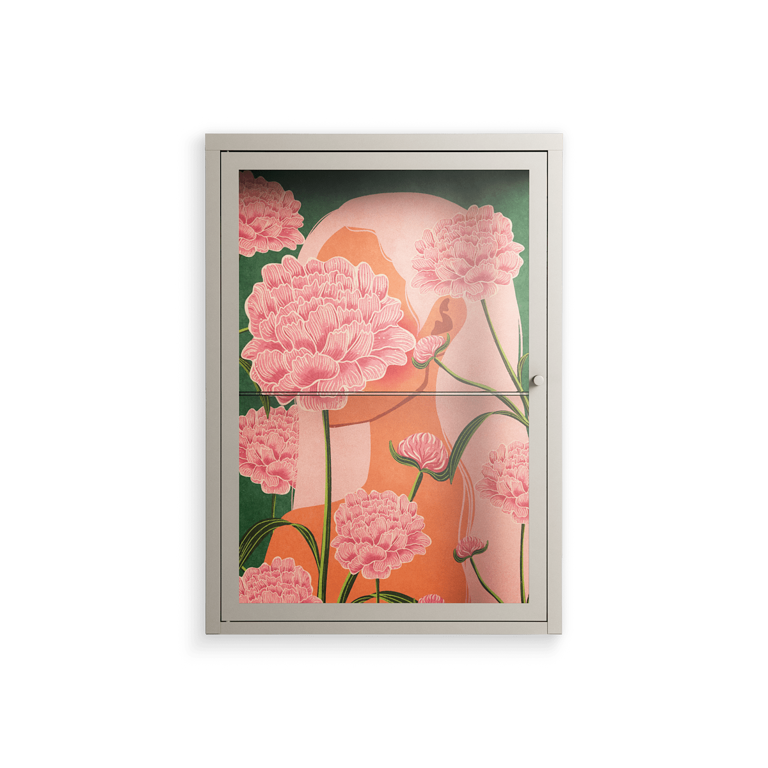 Inside Flowers - Wall Cabinet - Raissa Oltmanns - Pebble - Clear glass