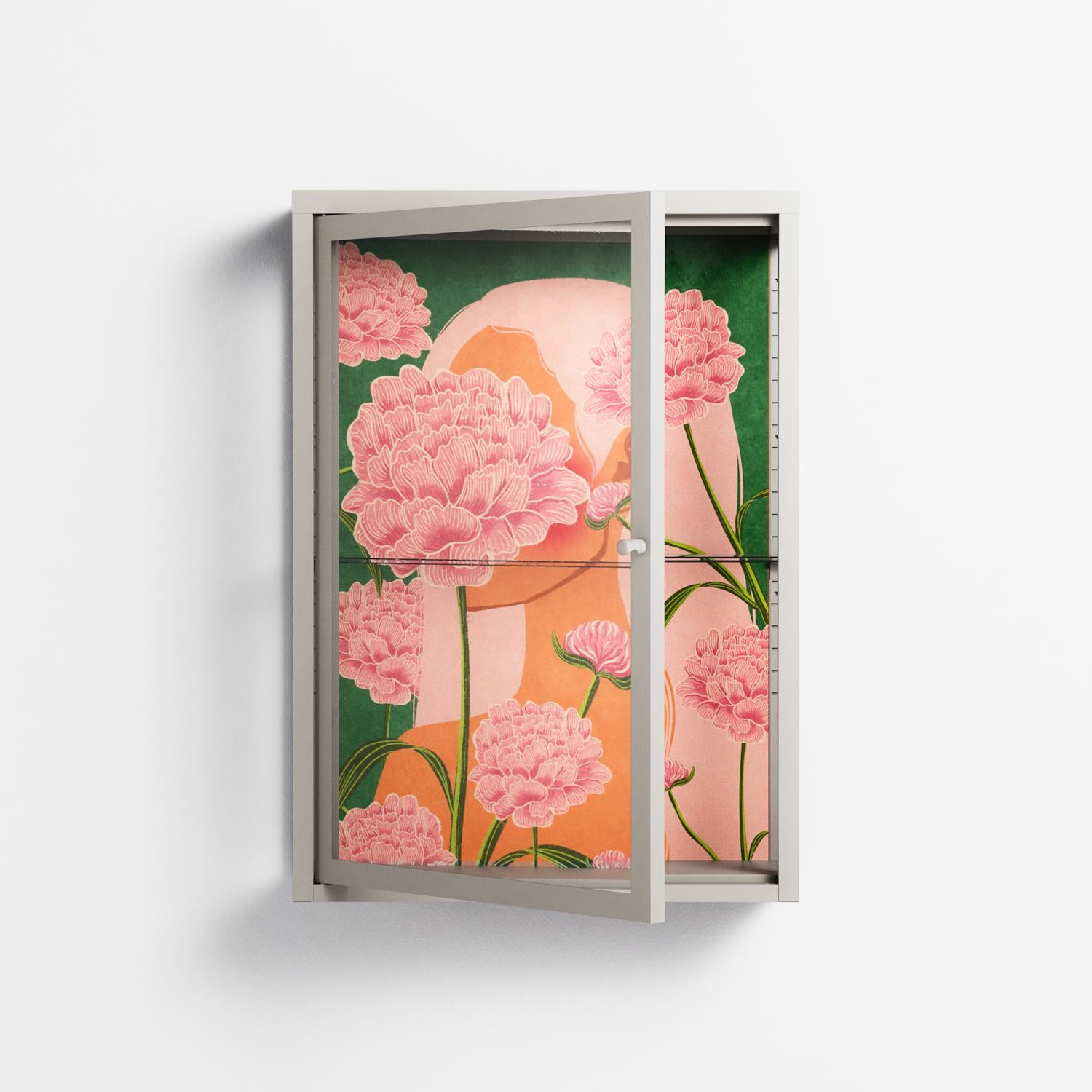 Inside Flowers - Wall Cabinet - Raissa Oltmanns - Pebble - Clear glass