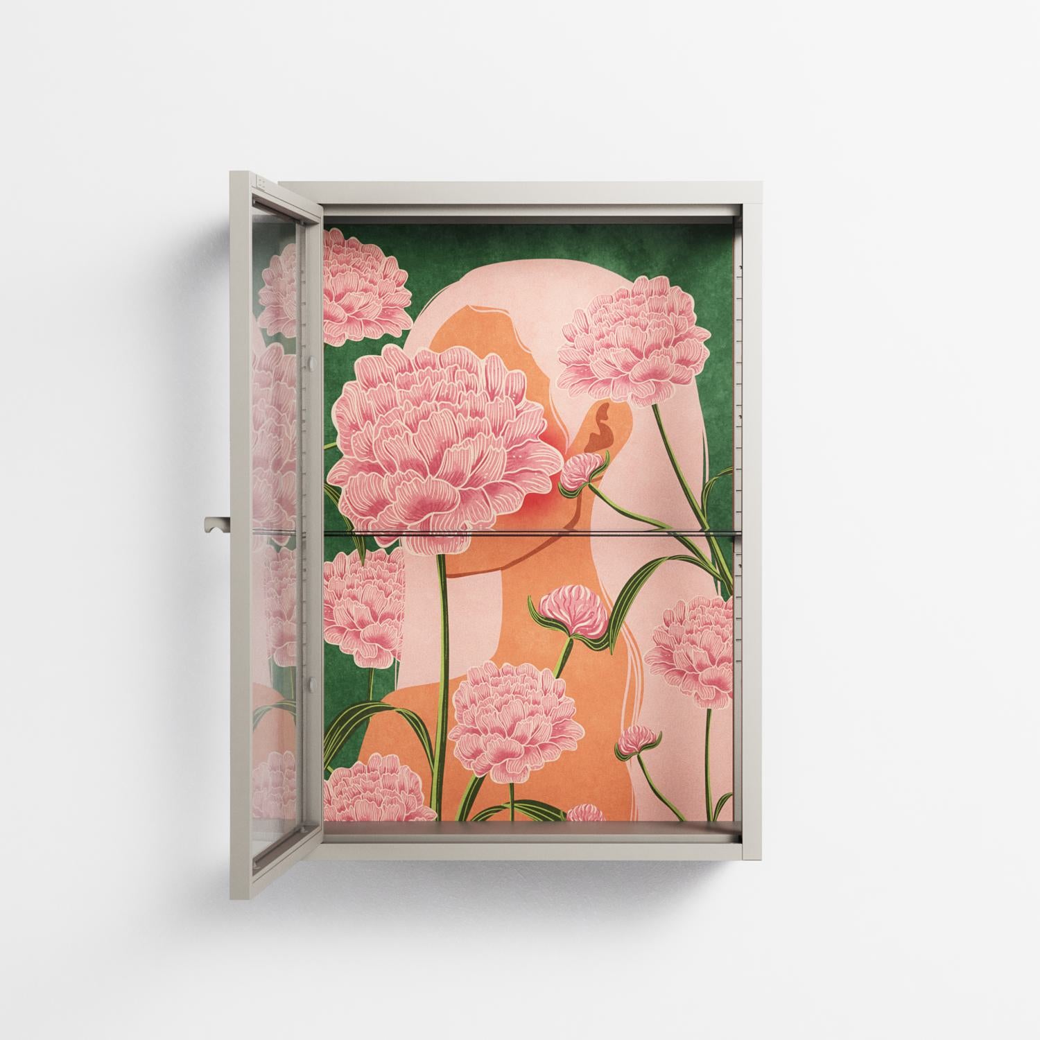 Inside Flowers - Wall Cabinet - Raissa Oltmanns - Pebble - Clear glass