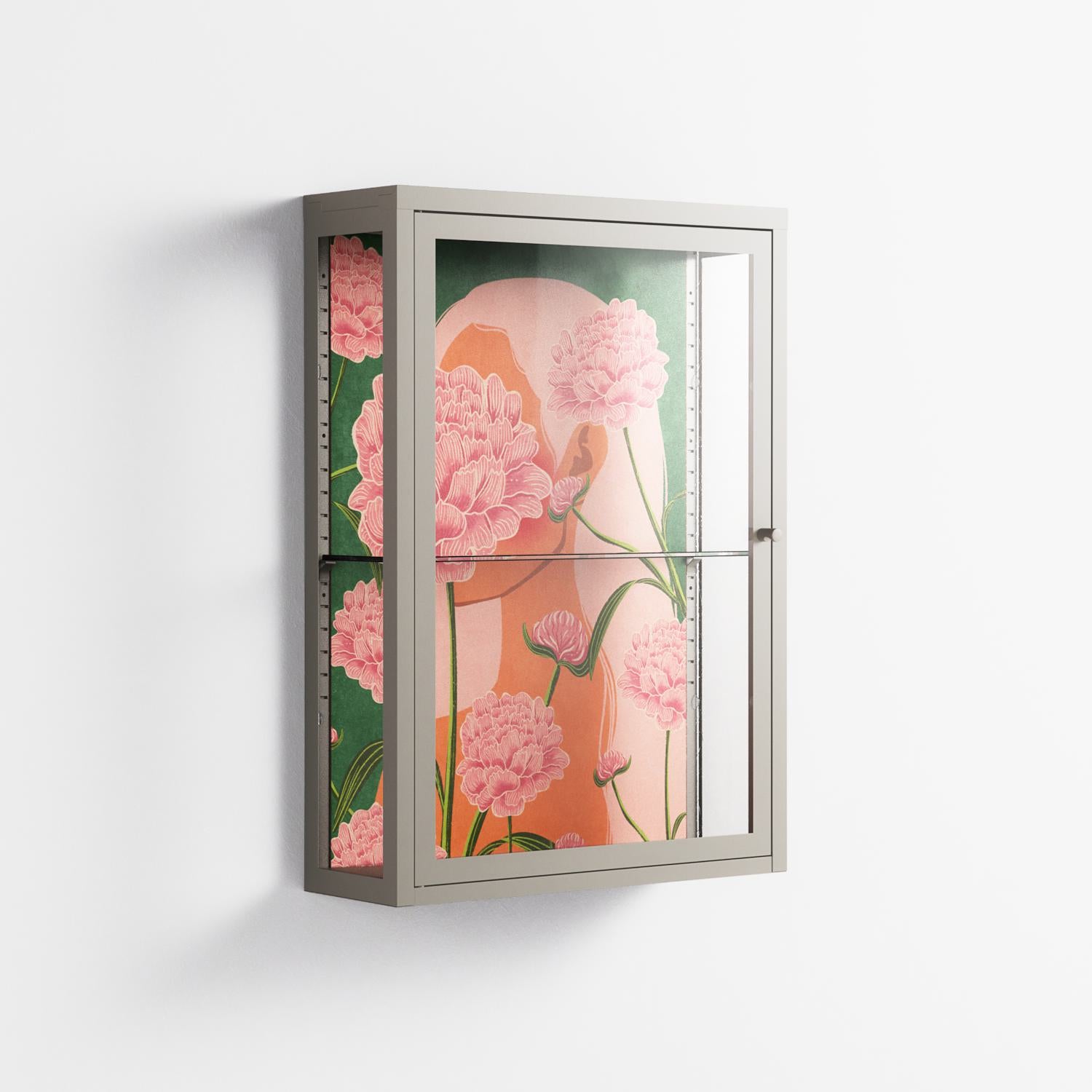 Inside Flowers - Wall Cabinet - Raissa Oltmanns - Pebble - Clear glass