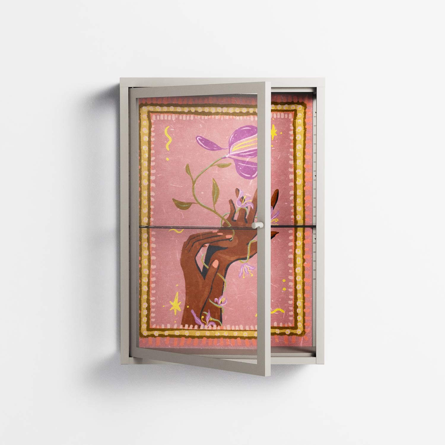 Connect With Nature - Wall Cabinet - Raissa Oltmanns - Pebble - Clear glass