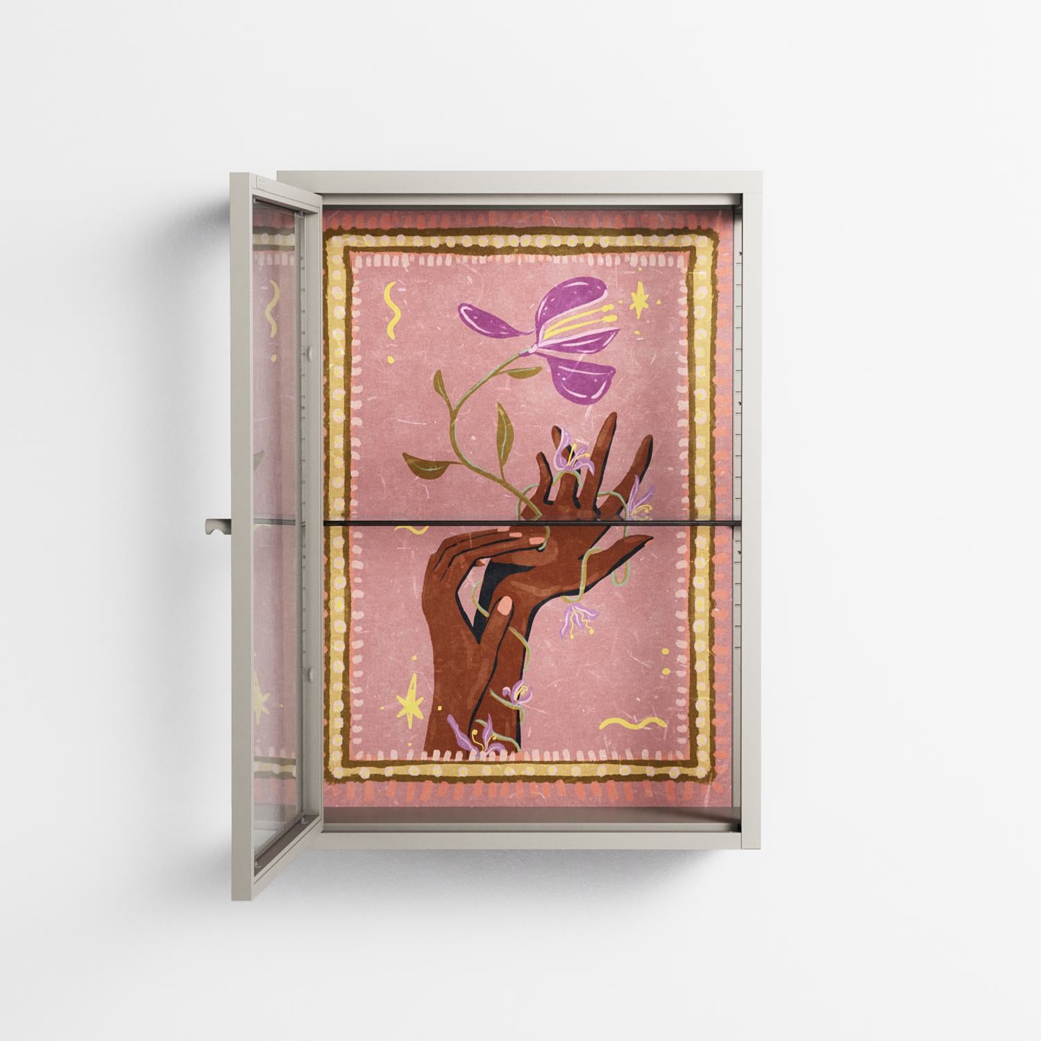 Connect With Nature - Wall Cabinet - Raissa Oltmanns - Pebble - Clear glass