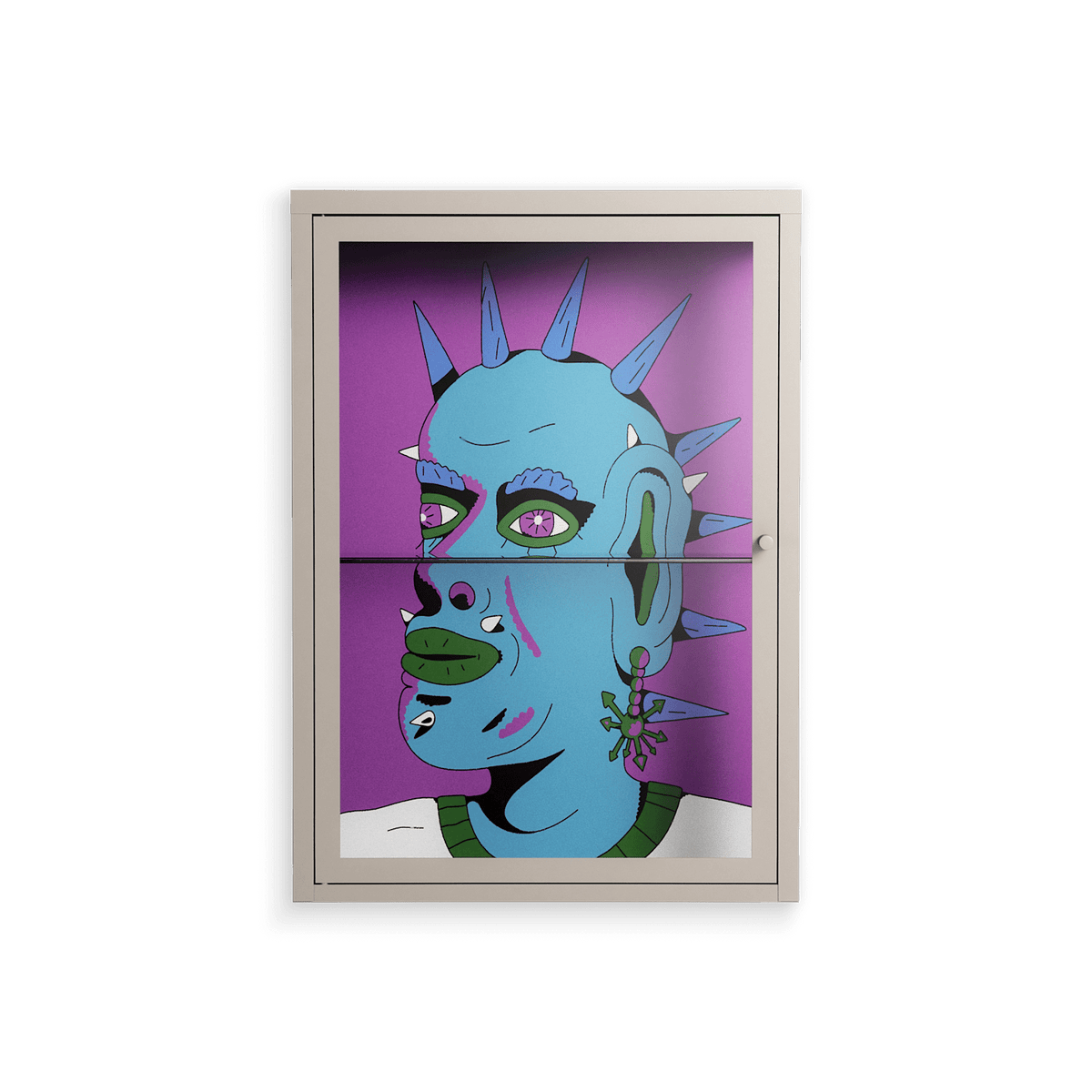 Punkrocker - Wall Cabinet - Cezar Berje - Pebble - Clear glass