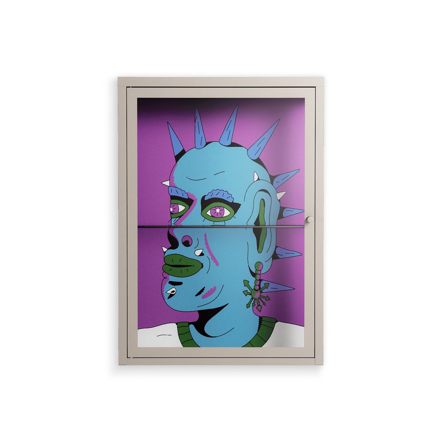 Punkrocker - Wall Cabinet - Cezar Berje - Pebble - Clear glass