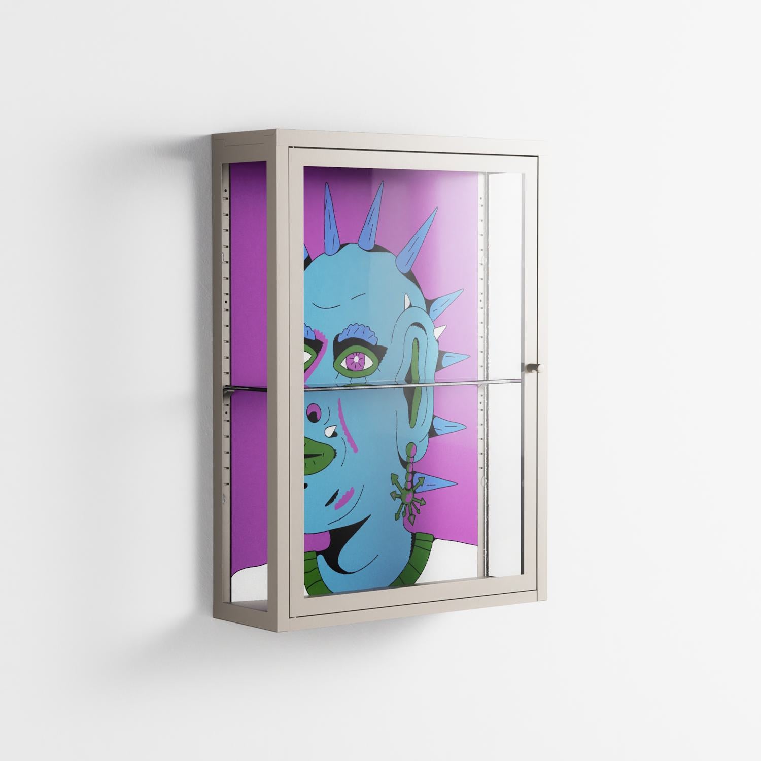Punkrocker - Wall Cabinet - Cezar Berje - Pebble - Clear glass