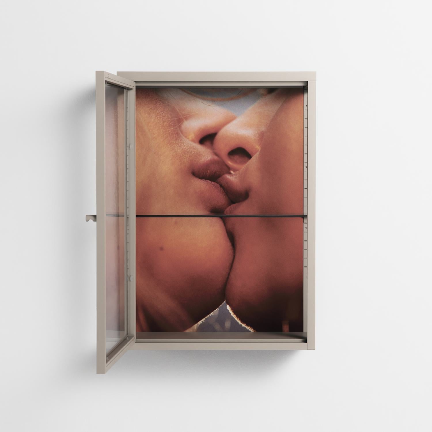 The Art Of Kissing - Wall Cabinet - Nadia Ryder - Pebble - Clear glass