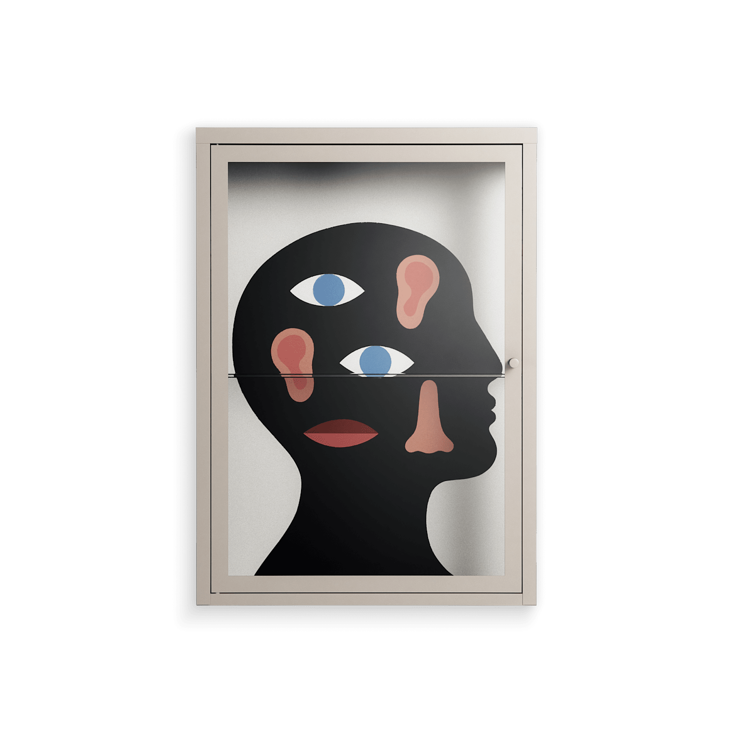 Désordre_Intérieur - Wall Cabinet - David Vanadia - Pebble - Clear glass