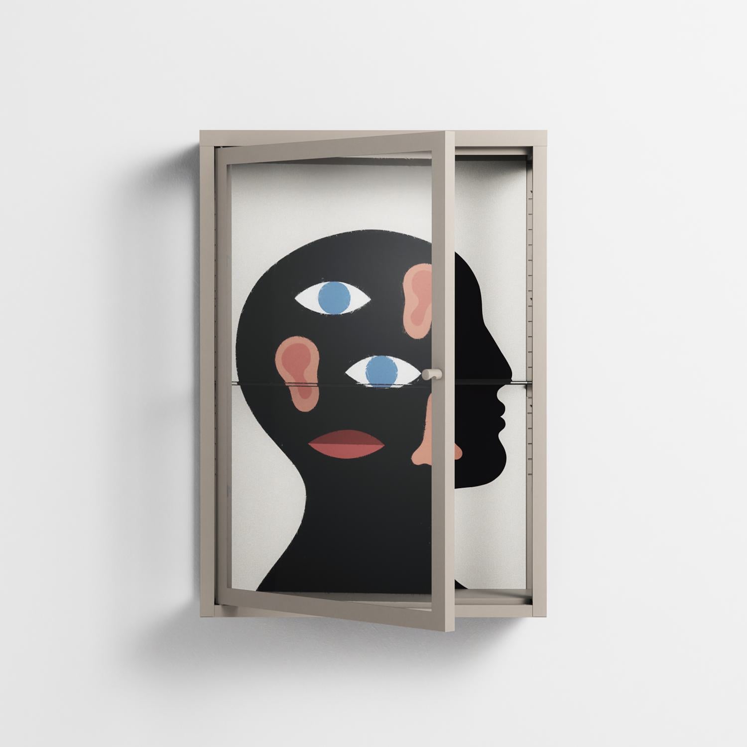 Désordre_Intérieur - Wall Cabinet - David Vanadia - Pebble - Clear glass