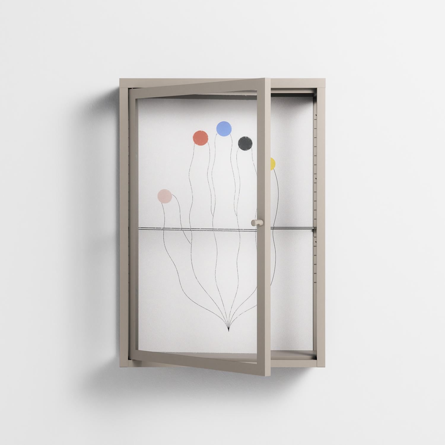 Épanoui - Wall Cabinet - David Vanadia - Pebble - Clear glass