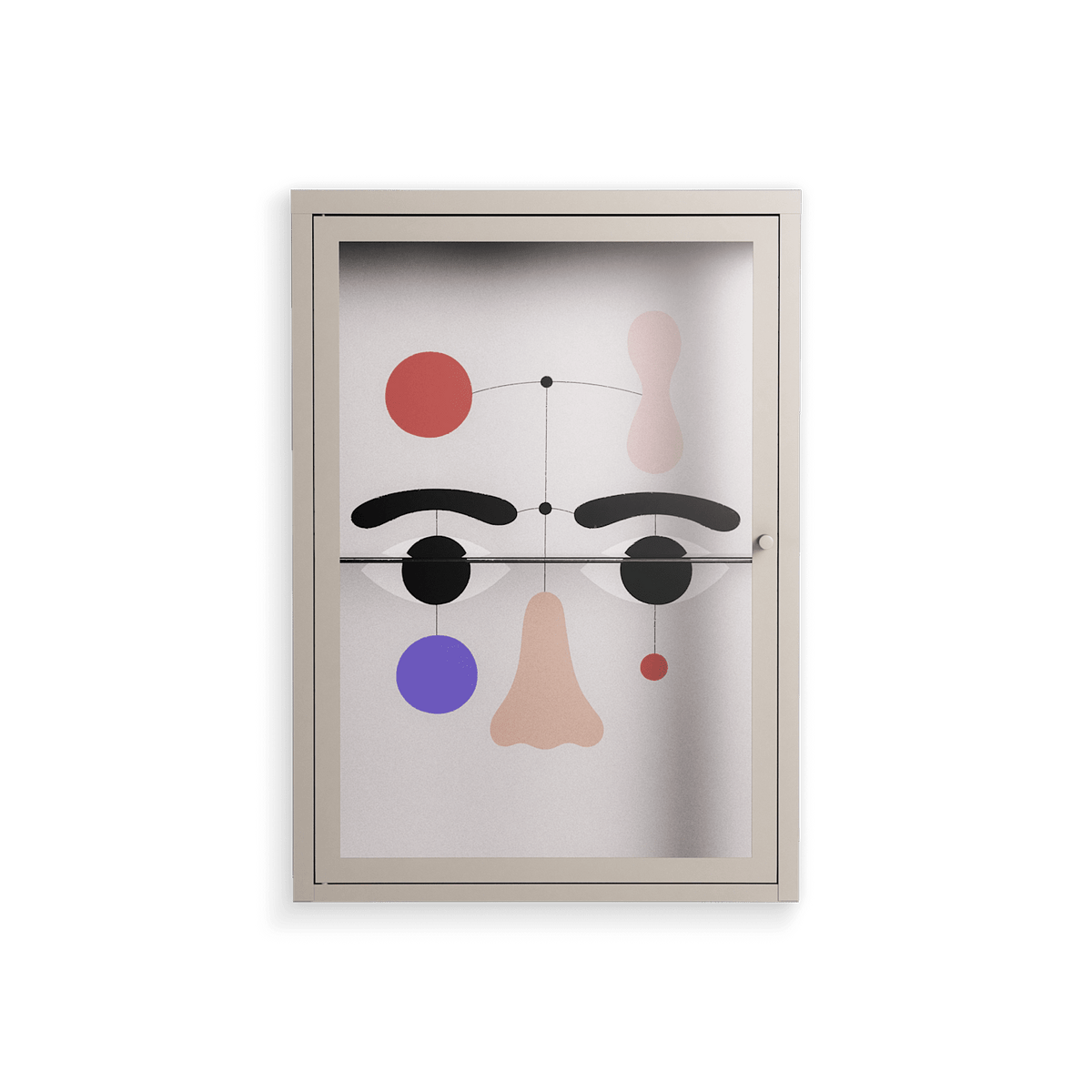 Équilibré - Wall Cabinet - David Vanadia - Pebble - Clear glass