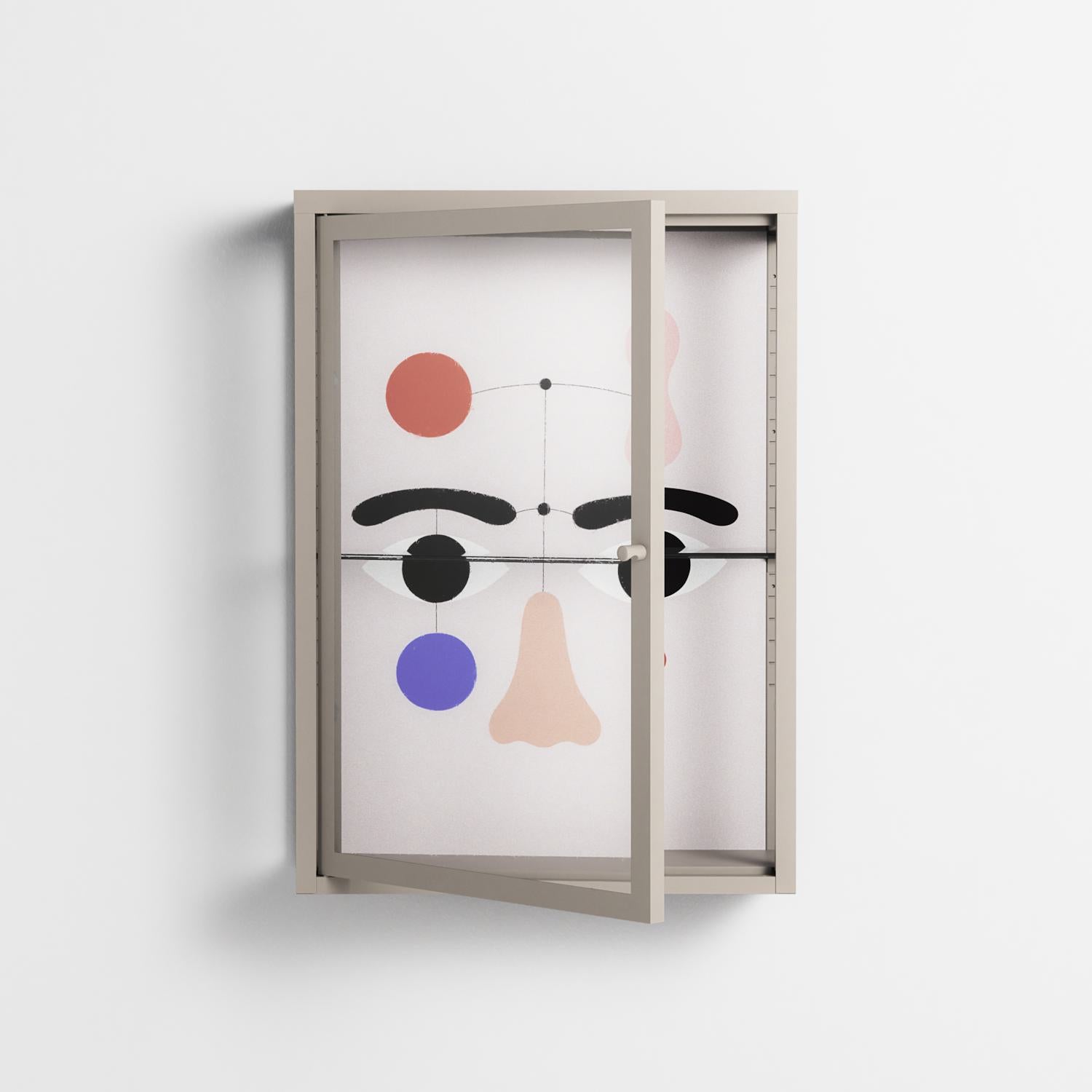 Équilibré - Wall Cabinet - David Vanadia - Pebble - Clear glass