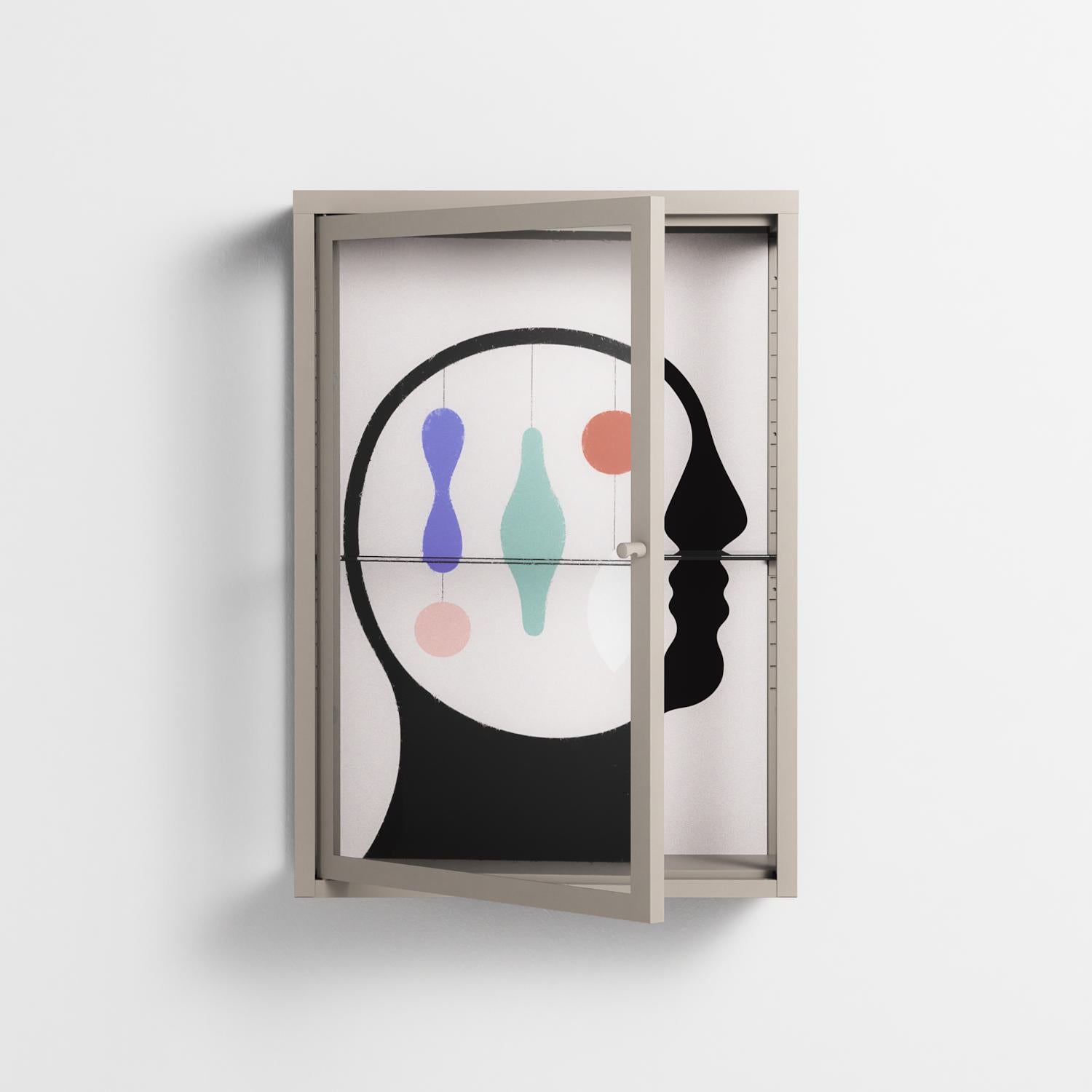 Équilibre_Intérieur - Wall Cabinet - David Vanadia - Pebble - Clear glass