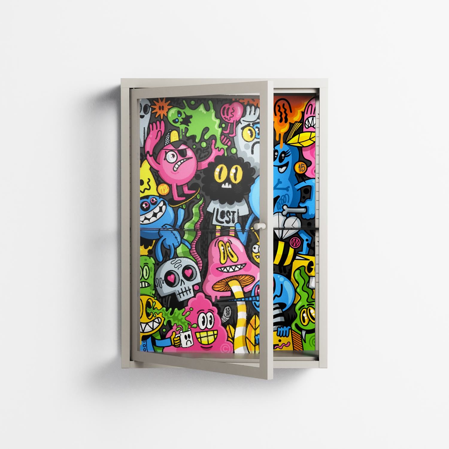 All The Good Guys - Wall Cabinet - Craig Watkins - Pebble - Clear glass