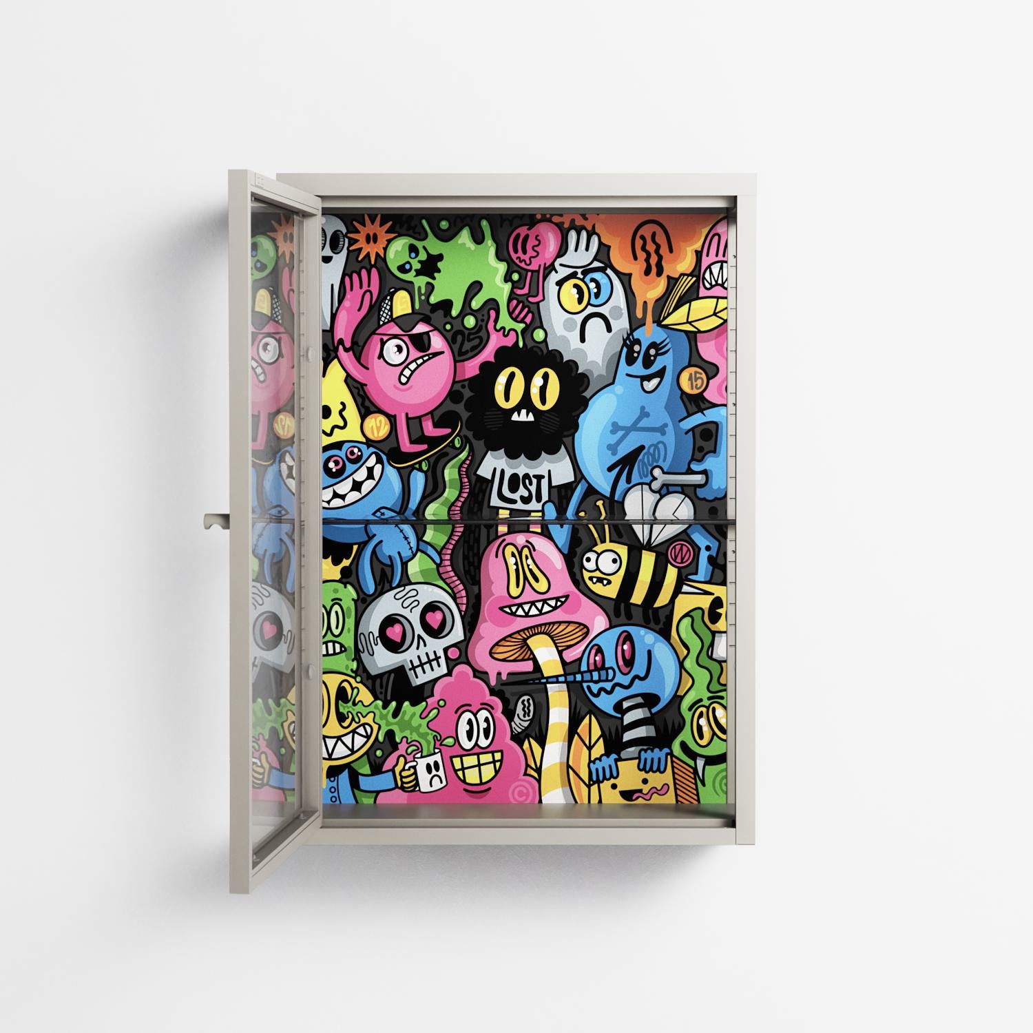 All The Good Guys - Wall Cabinet - Craig Watkins - Pebble - Clear glass