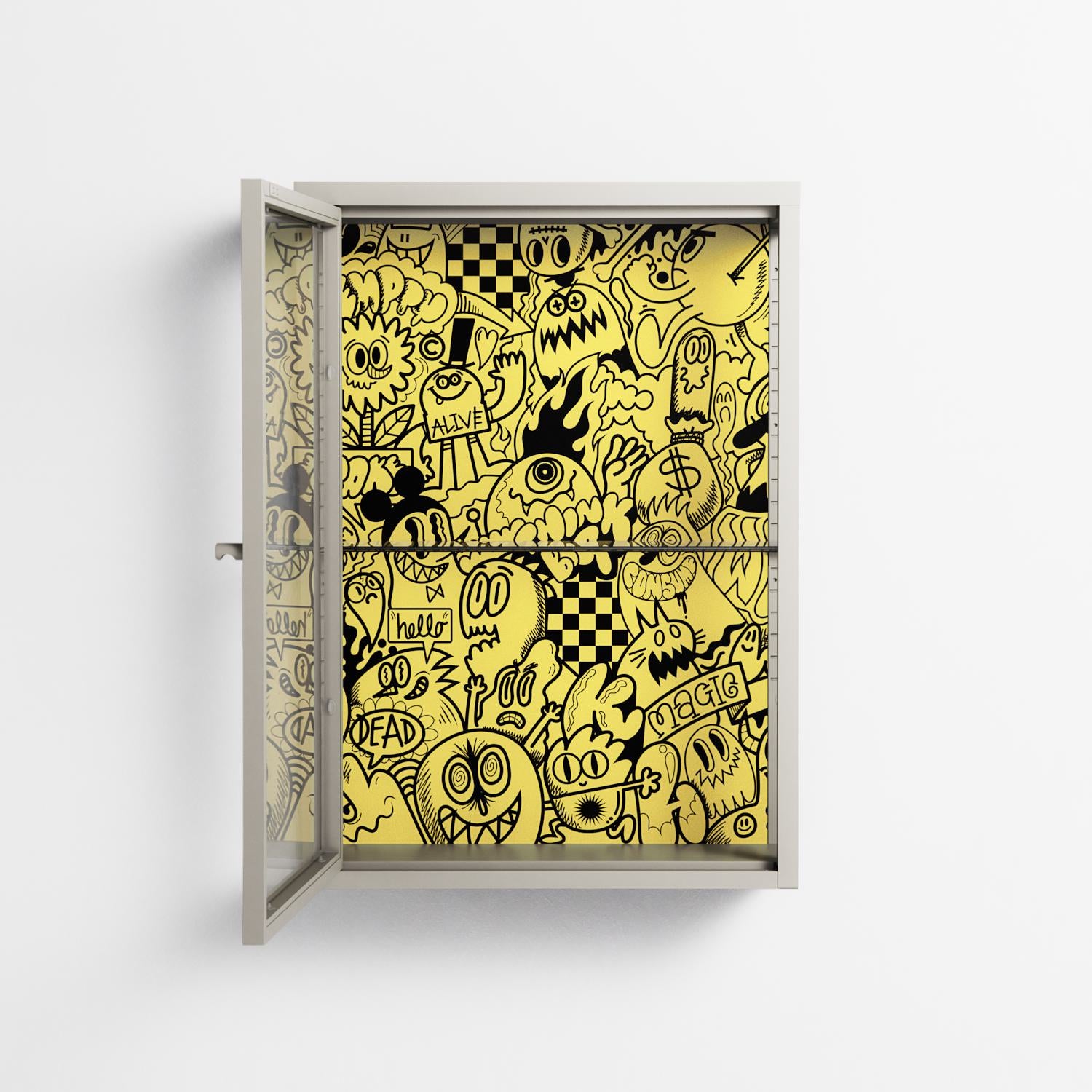 What a Mess - Wall Cabinet - Craig Watkins - Pebble - Clear glass