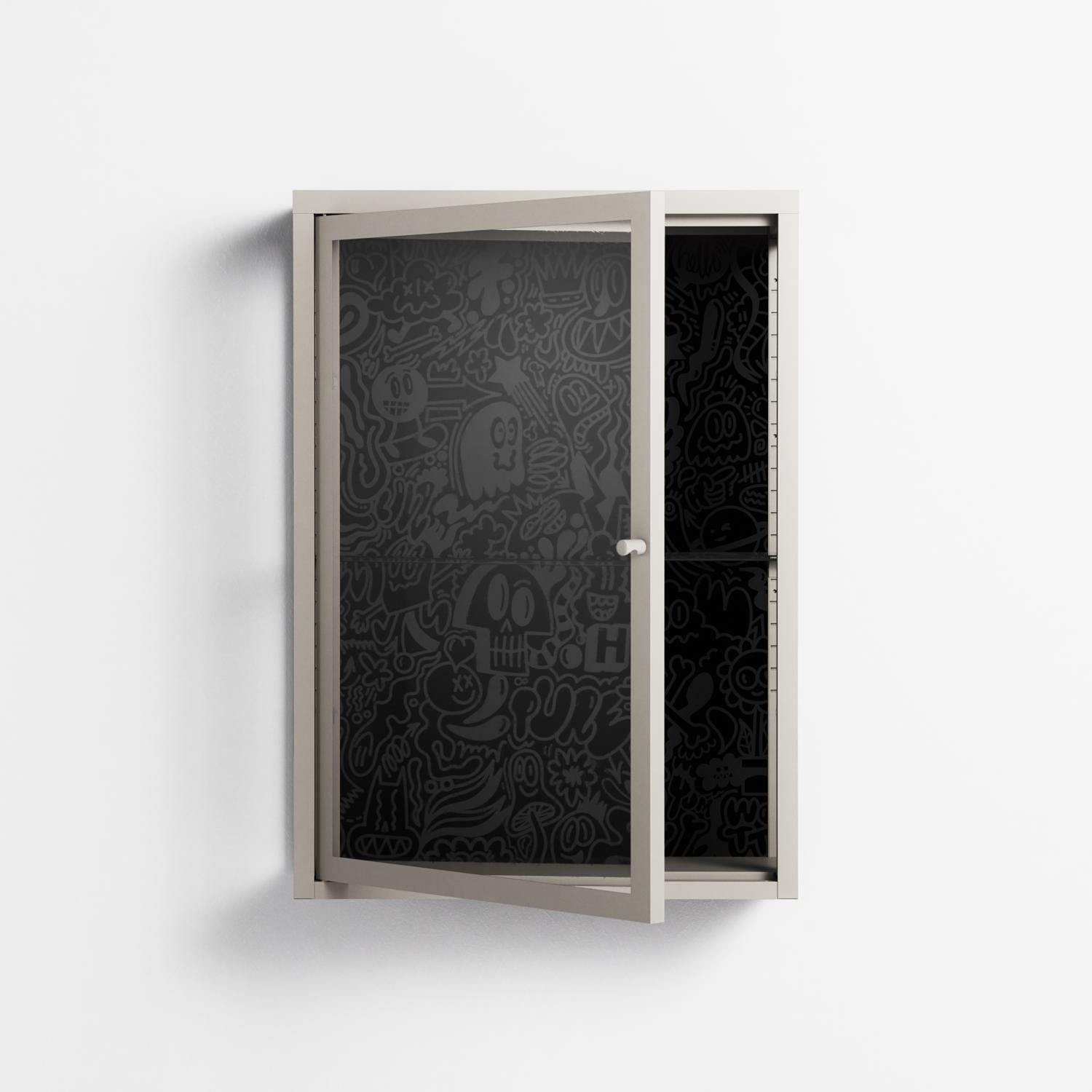 The Single Color - Wall Cabinet - Craig Watkins - Pebble - Clear glass