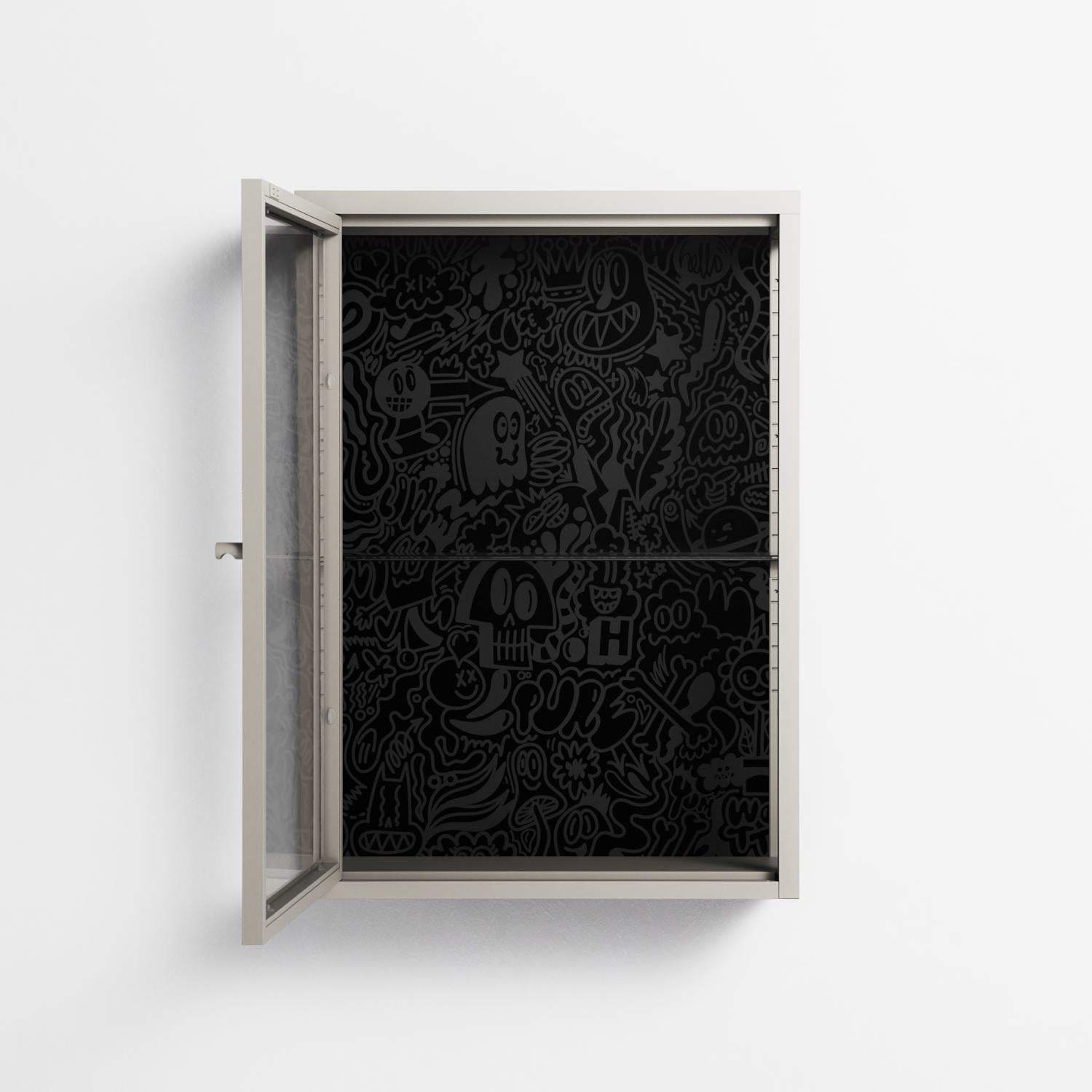 The Single Color - Wall Cabinet - Craig Watkins - Pebble - Clear glass