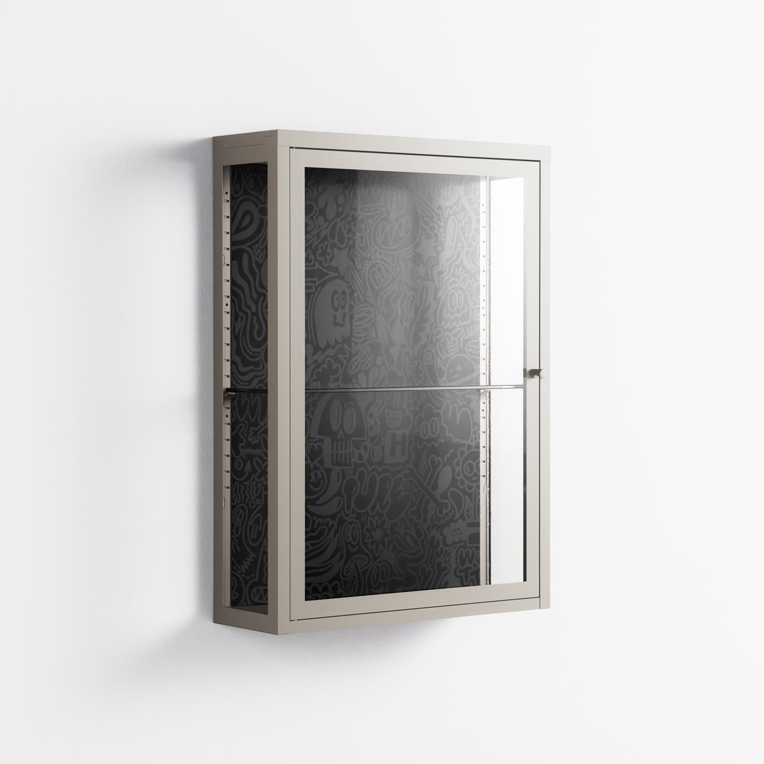 The Single Color - Wall Cabinet - Craig Watkins - Pebble - Clear glass