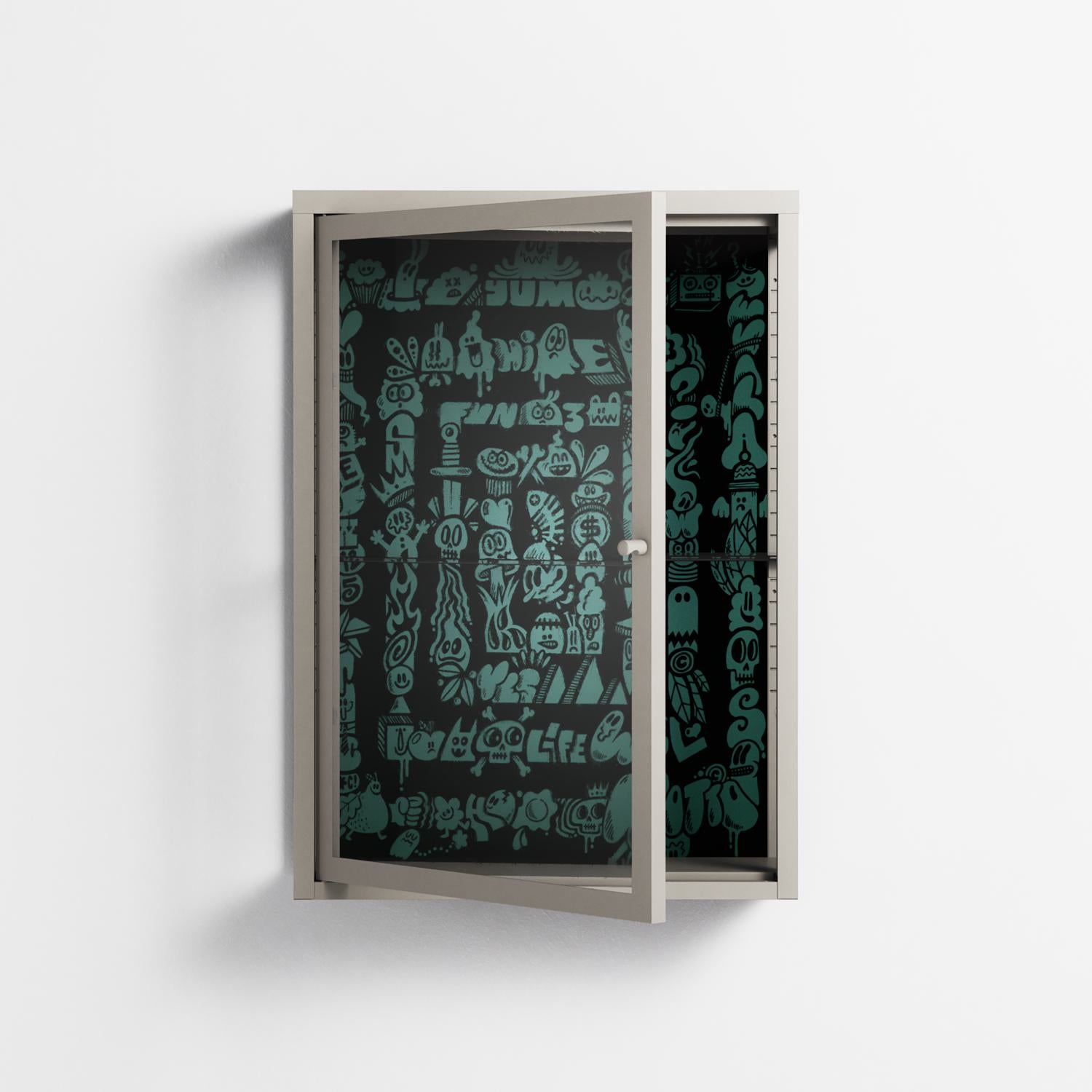 Optical Delusion - Wall Cabinet - Craig Watkins - Pebble - Clear glass