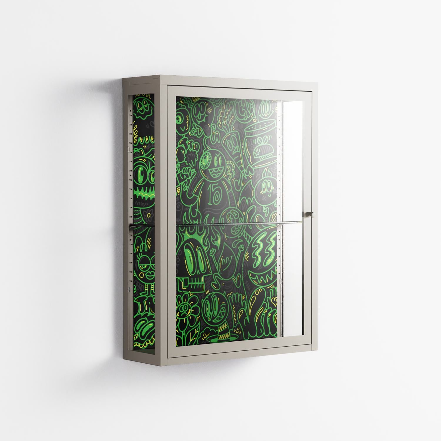 Wottosque Green - Wall Cabinet - Craig Watkins - Pebble - Clear glass