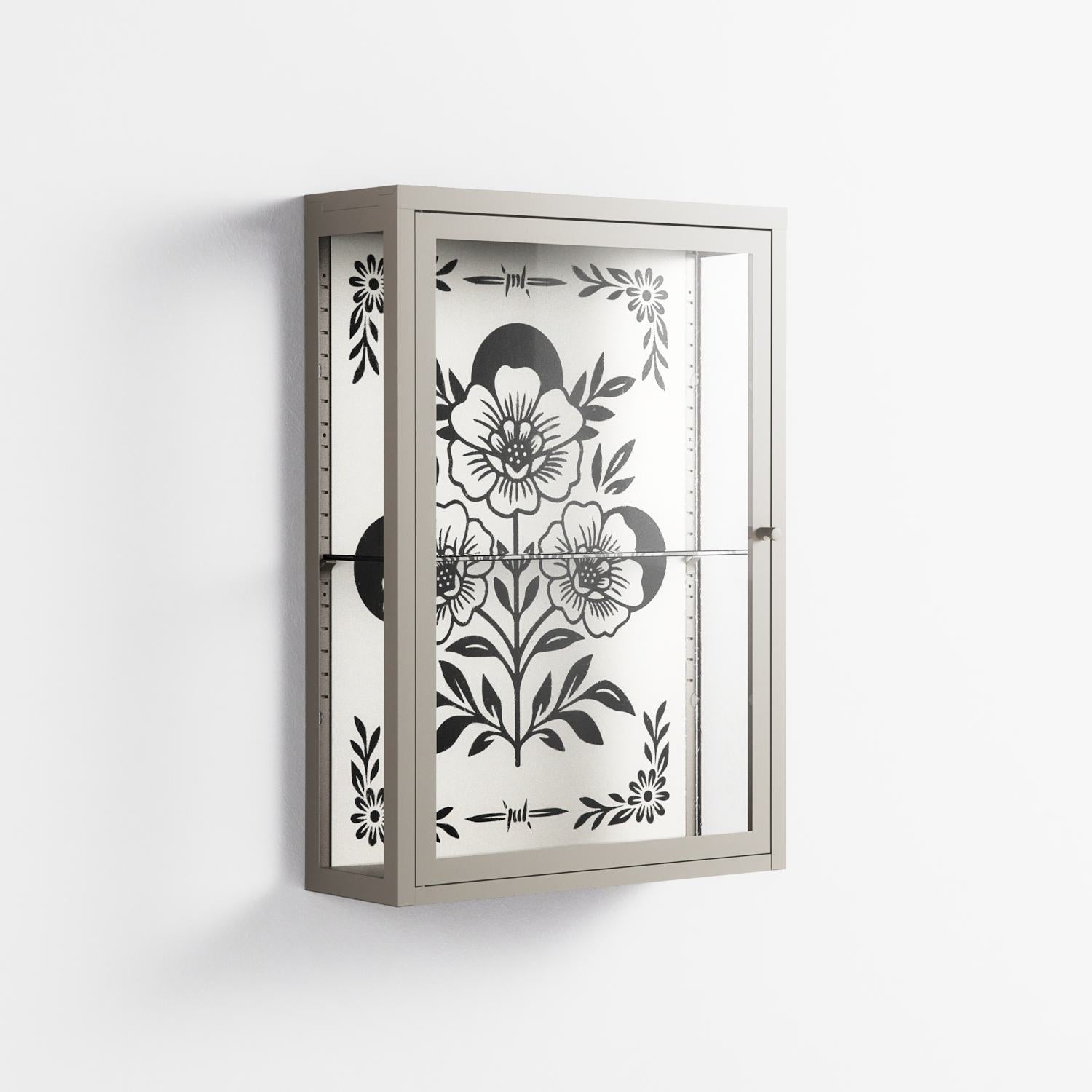 Barbed Bloom - Wall Cabinet - Daphna Sebbane - Pebble - Clear glass