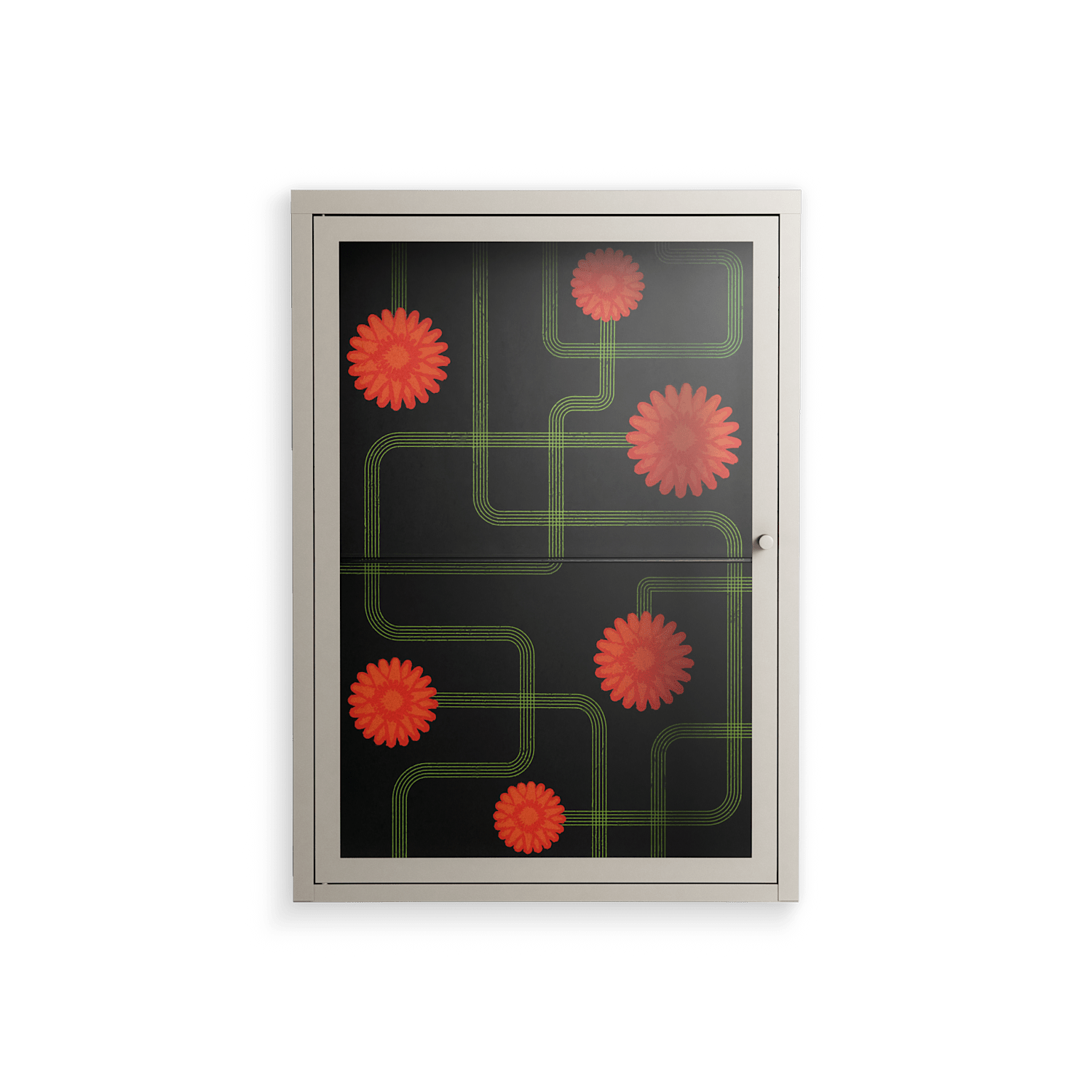 Floral Pipes - Wall Cabinet - Kristin Eriksson - Pebble - Clear glass