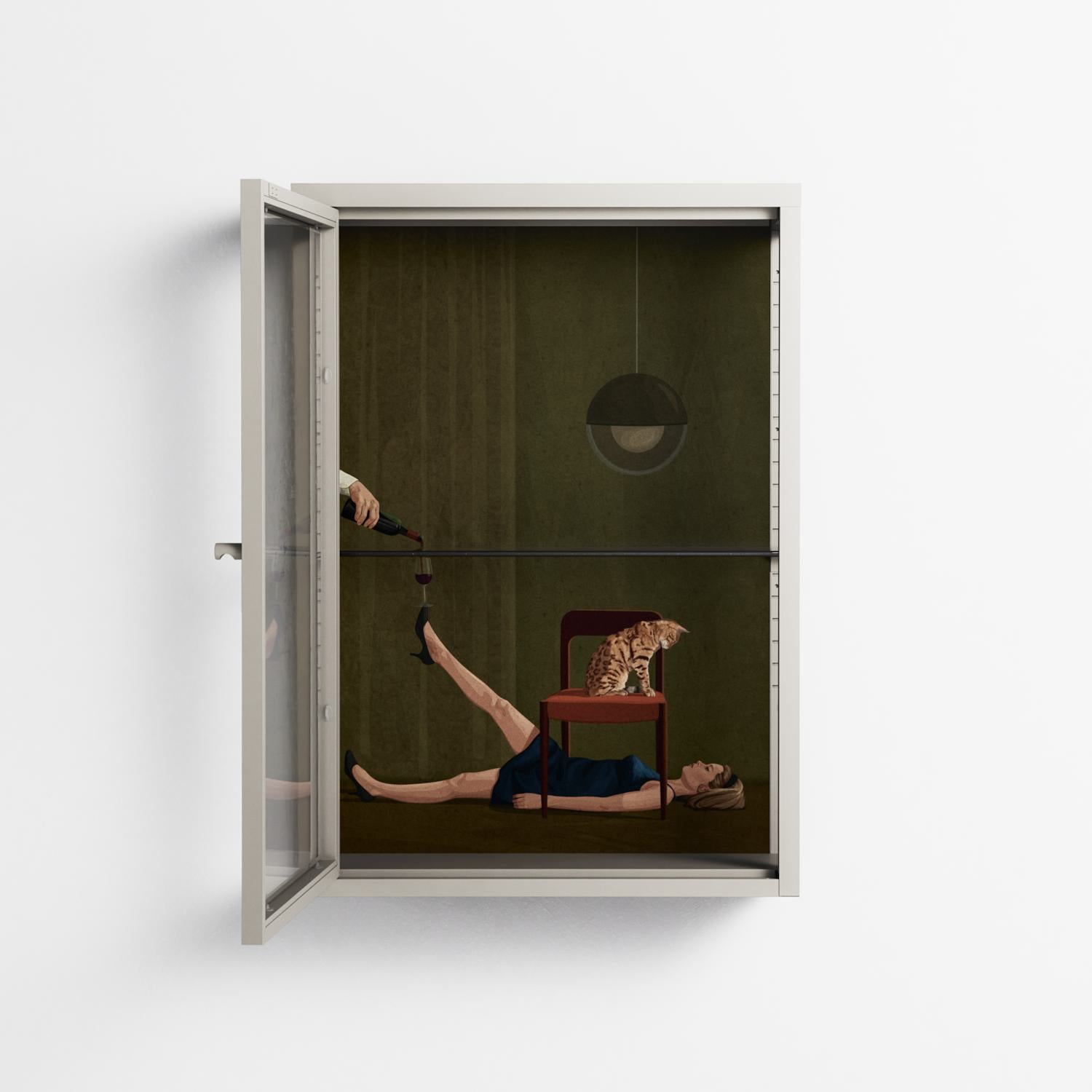 Friday Night Rituals - Wall Cabinet - Kristin Eriksson - Pebble - Clear glass