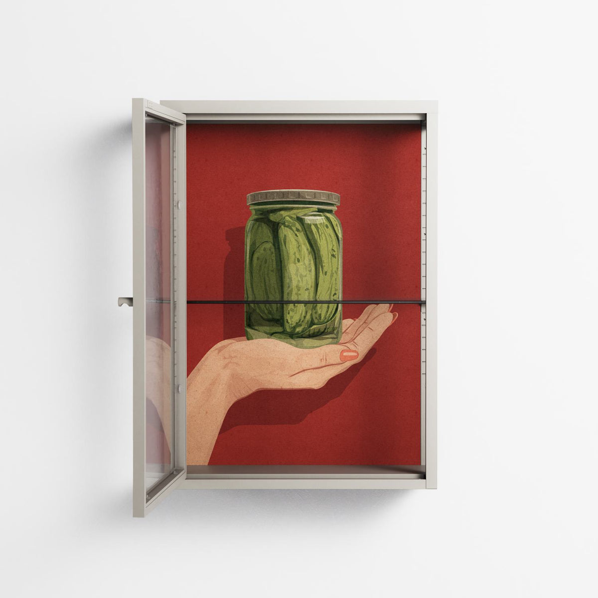 Pickles - Wall Cabinet - Kristin Eriksson - Pebble - Clear glass