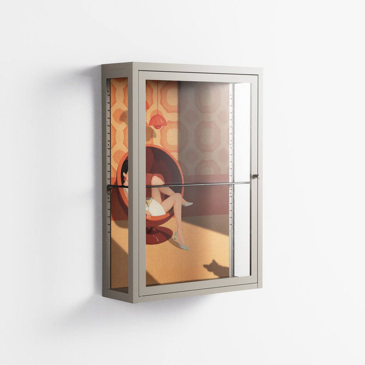 Women In Ballchair - Wall Cabinet - Kristin Eriksson - Pebble - Clear glass