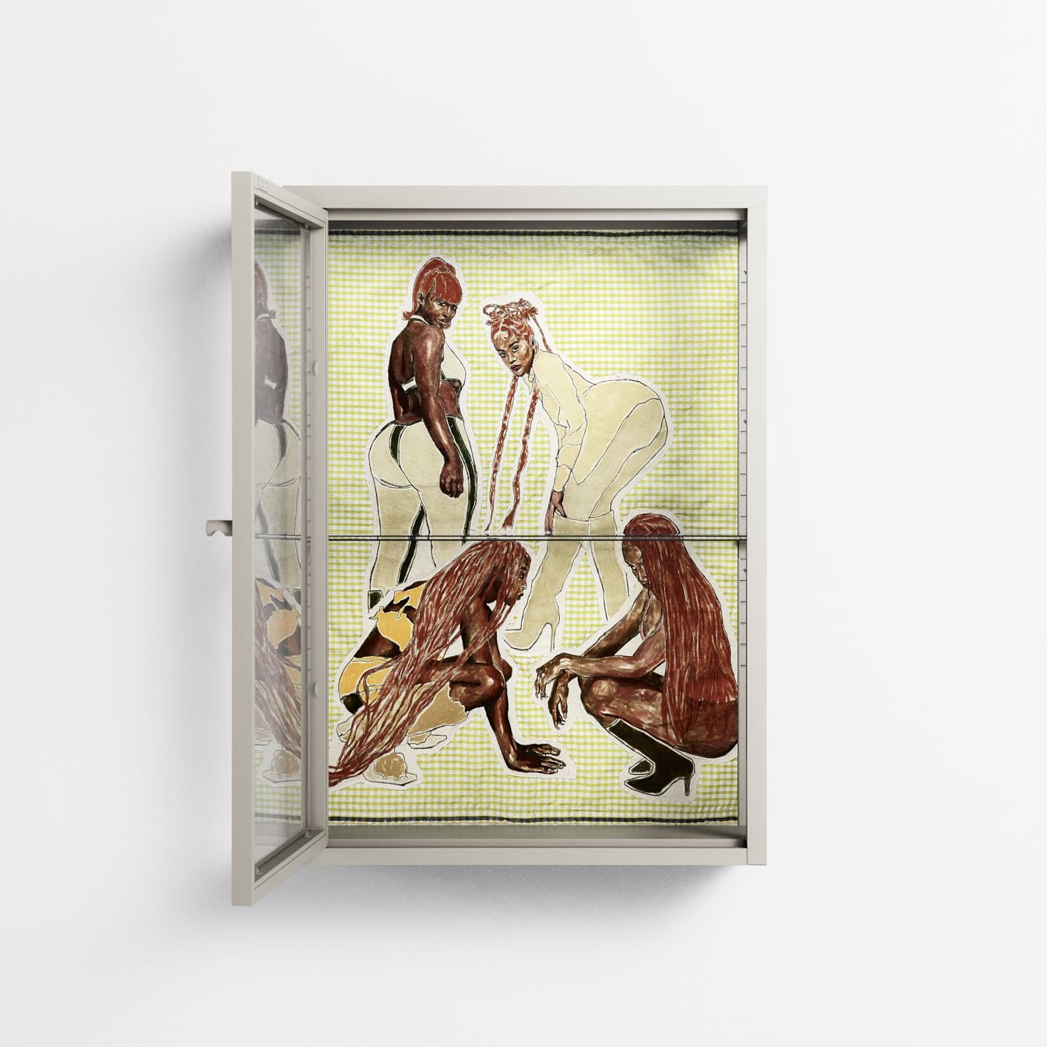 Can You Face It - Wall Cabinet - Sophie Goudman-Peachey - Pebble - Clear glass