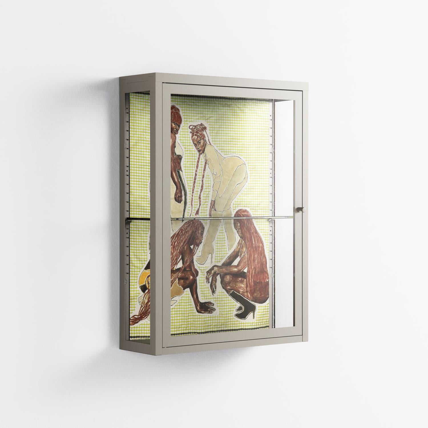 Can You Face It - Wall Cabinet - Sophie Goudman-Peachey - Pebble - Clear glass