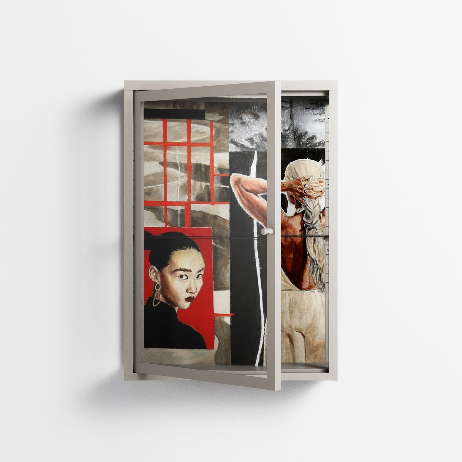 Where We Belong - Wall Cabinet - Sophie Goudman-Peachey - Pebble - Clear glass