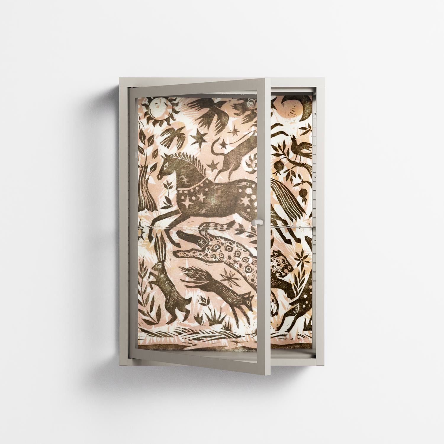 Delight Pink - Wall Cabinet - Diana Catchpole - Pebble - Clear glass