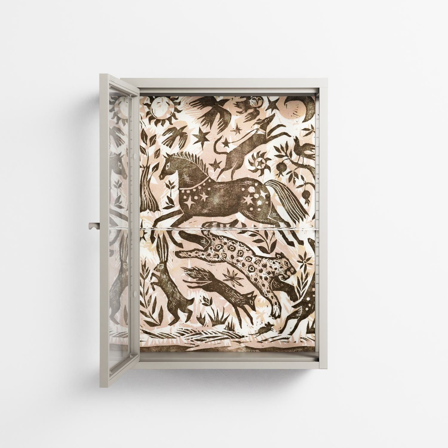 Delight Pink - Wall Cabinet - Diana Catchpole - Pebble - Clear glass