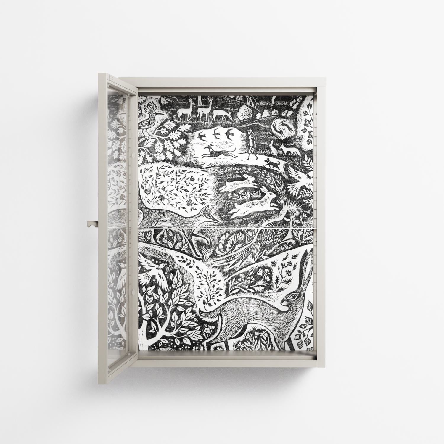 Flight Of Fancy - Wall Cabinet - Diana Catchpole - Pebble - Clear glass