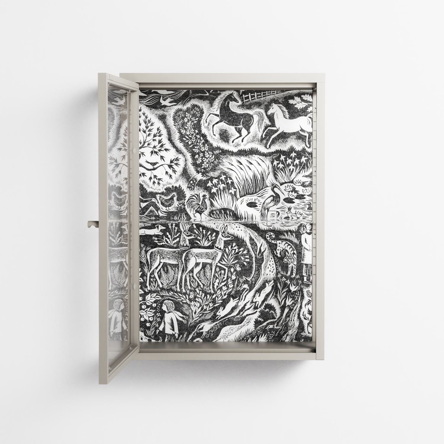 Flight Of Fancy 3 - Wall Cabinet - Diana Catchpole - Pebble - Clear glass