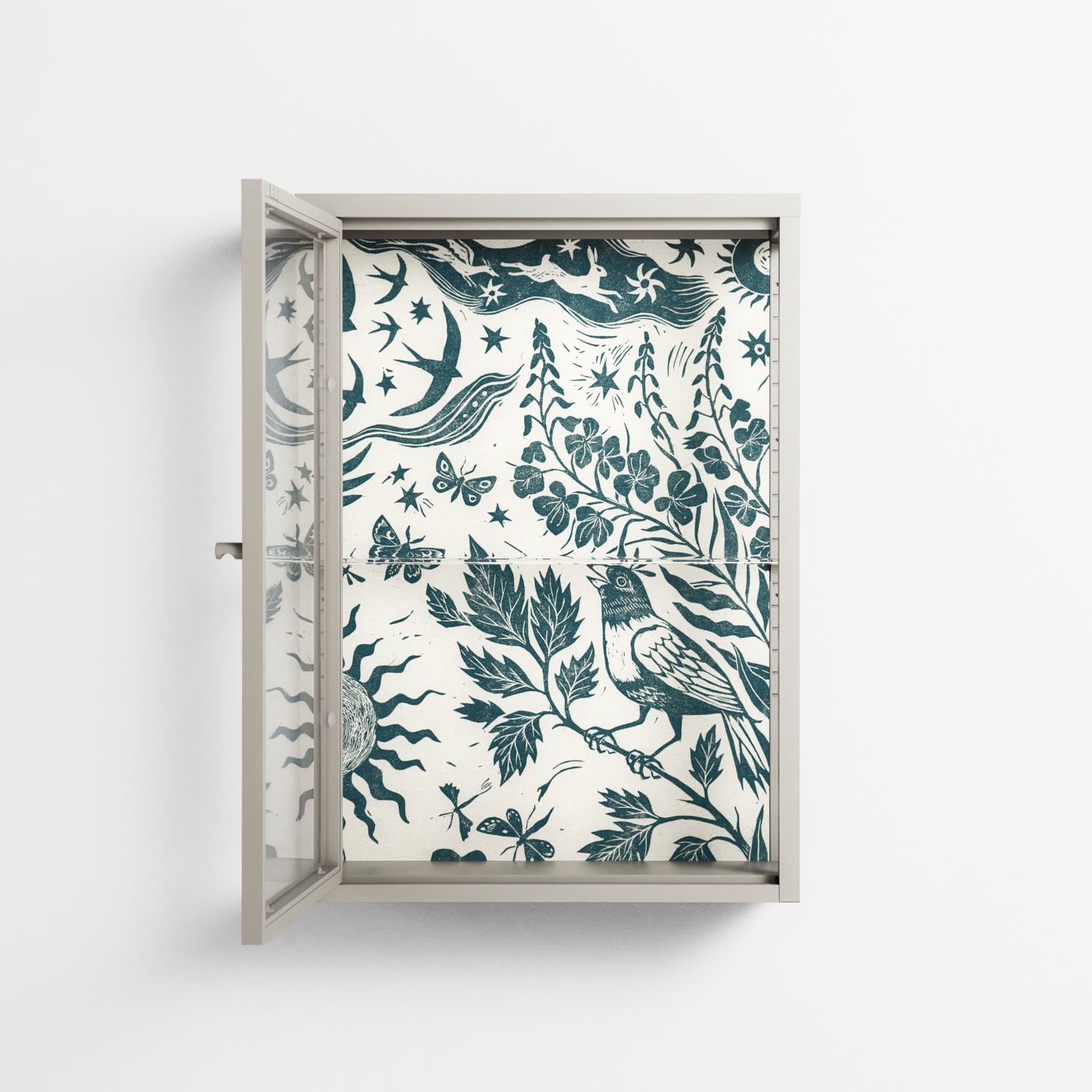 Ode to Summer 3 - Wall Cabinet - Diana Catchpole - Pebble - Clear glass