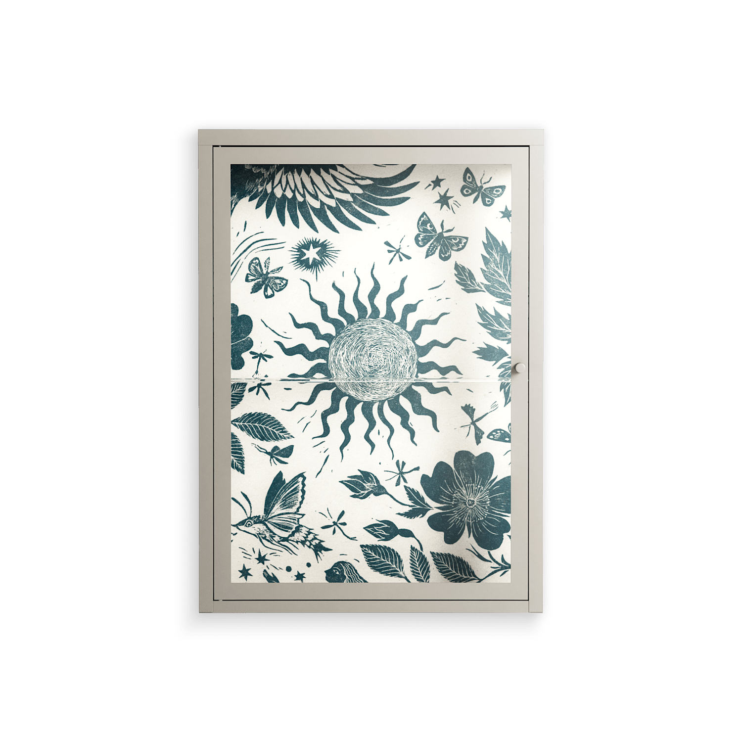 Ode to Summer 6 - Wall Cabinet - Diana Catchpole - Pebble - Clear glass