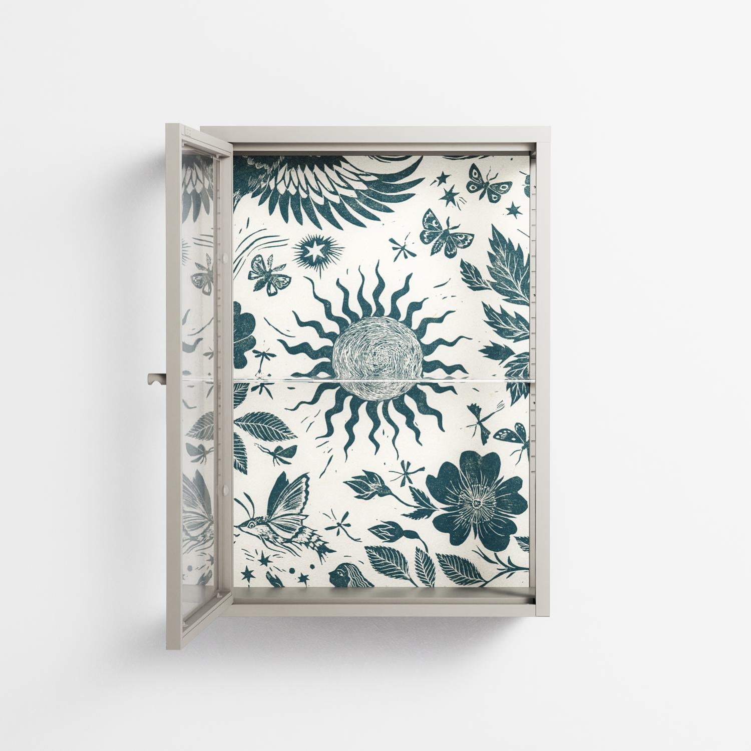 Ode to Summer 6 - Wall Cabinet - Diana Catchpole - Pebble - Clear glass