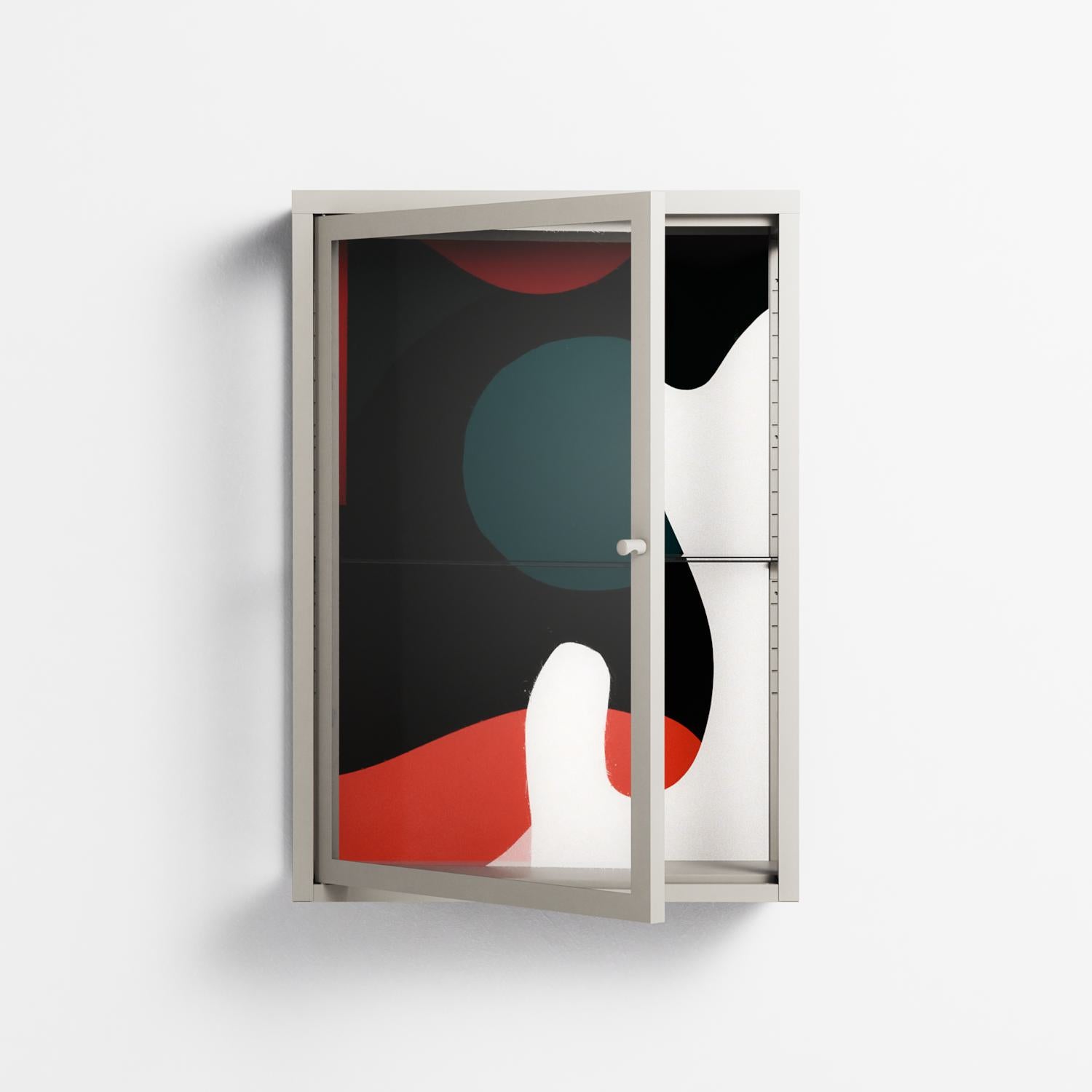 Plume - Wall Cabinet - Rikki Hewitt - Pebble - Clear glass