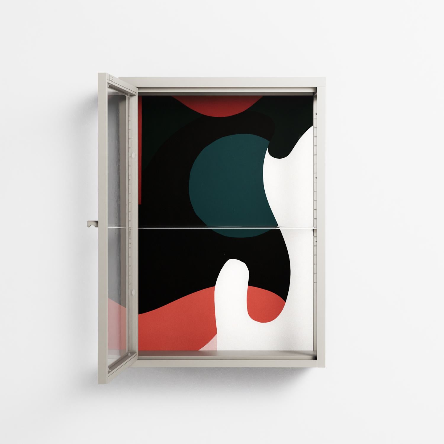 Plume - Wall Cabinet - Rikki Hewitt - Pebble - Clear glass