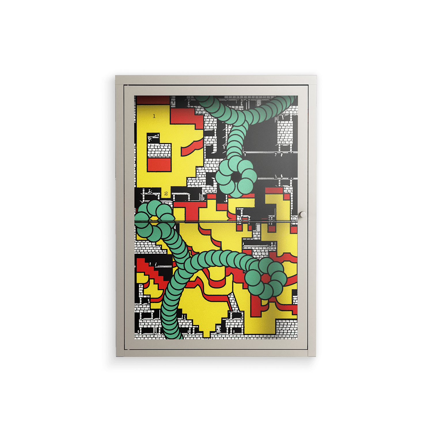 Maps - Wall Cabinet - Naia Escribano - Pebble - Clear glass