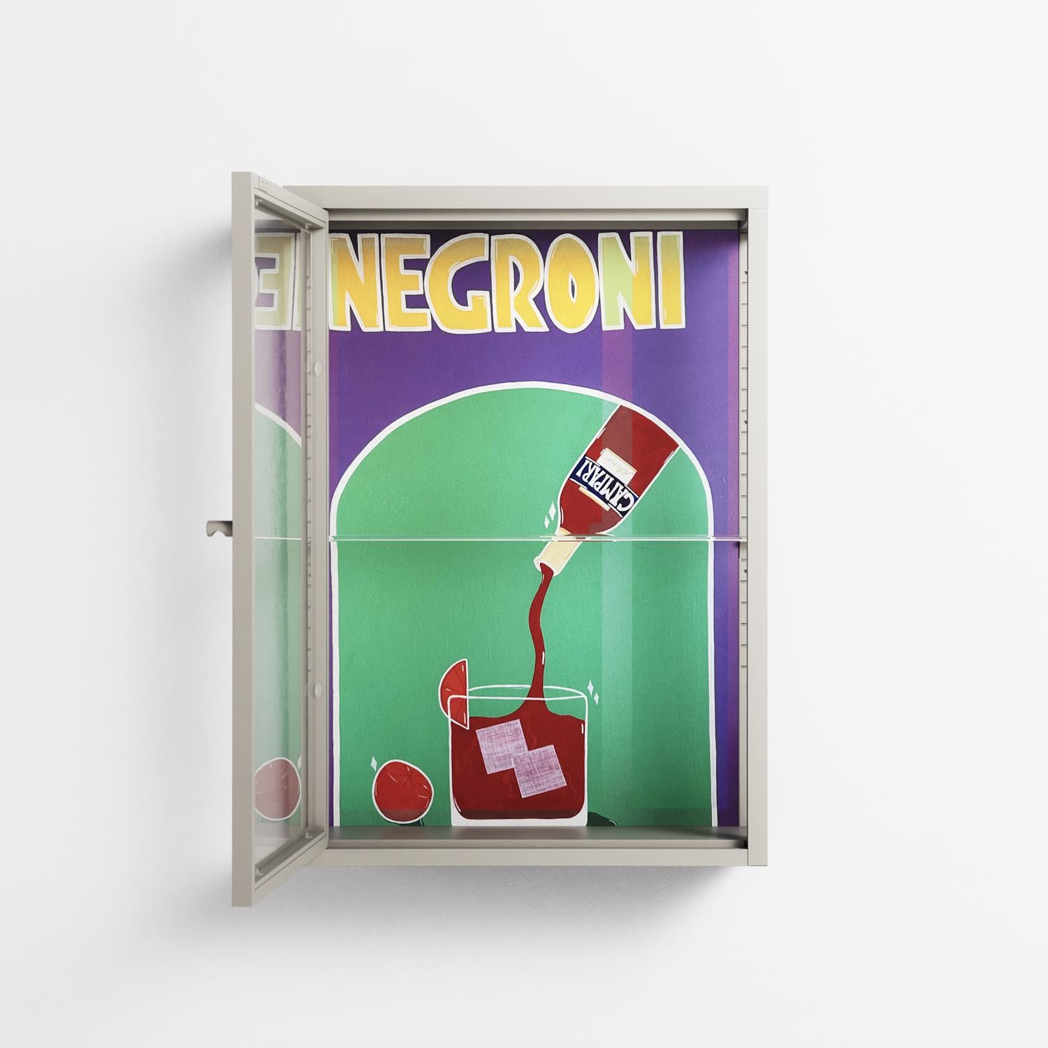 Negroni - Wall Cabinet - Mathilda Kienast - Pebble - Clear glass