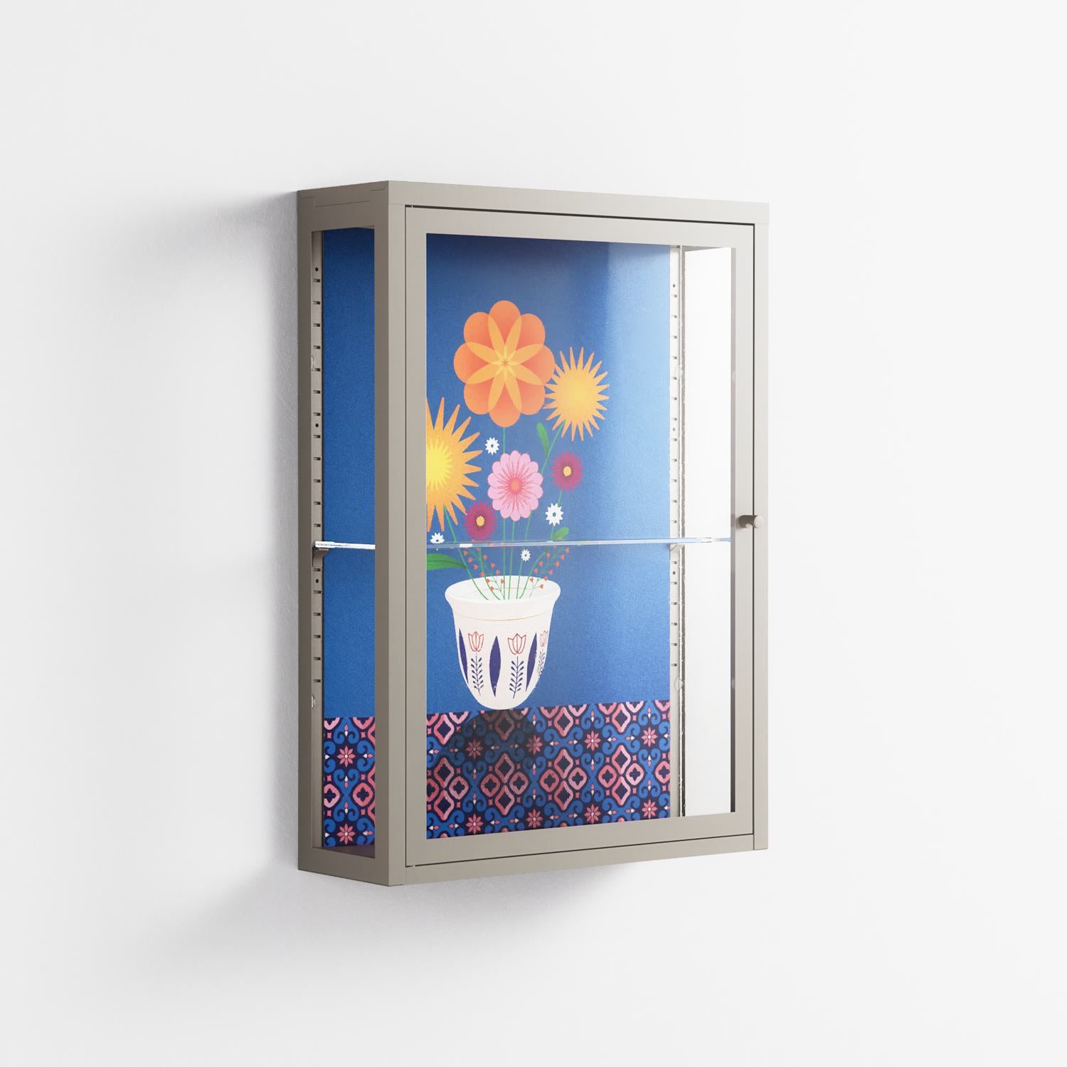 Flower Cup - Wall Cabinet - Mo Kalache - Pebble - Clear glass