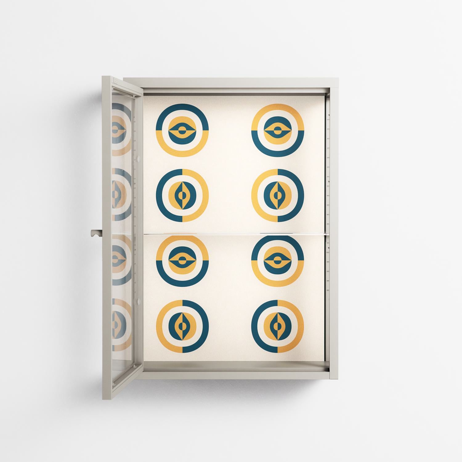 Gleam Dusk - Wall Cabinet - Ethan Fender - Pebble - Clear glass