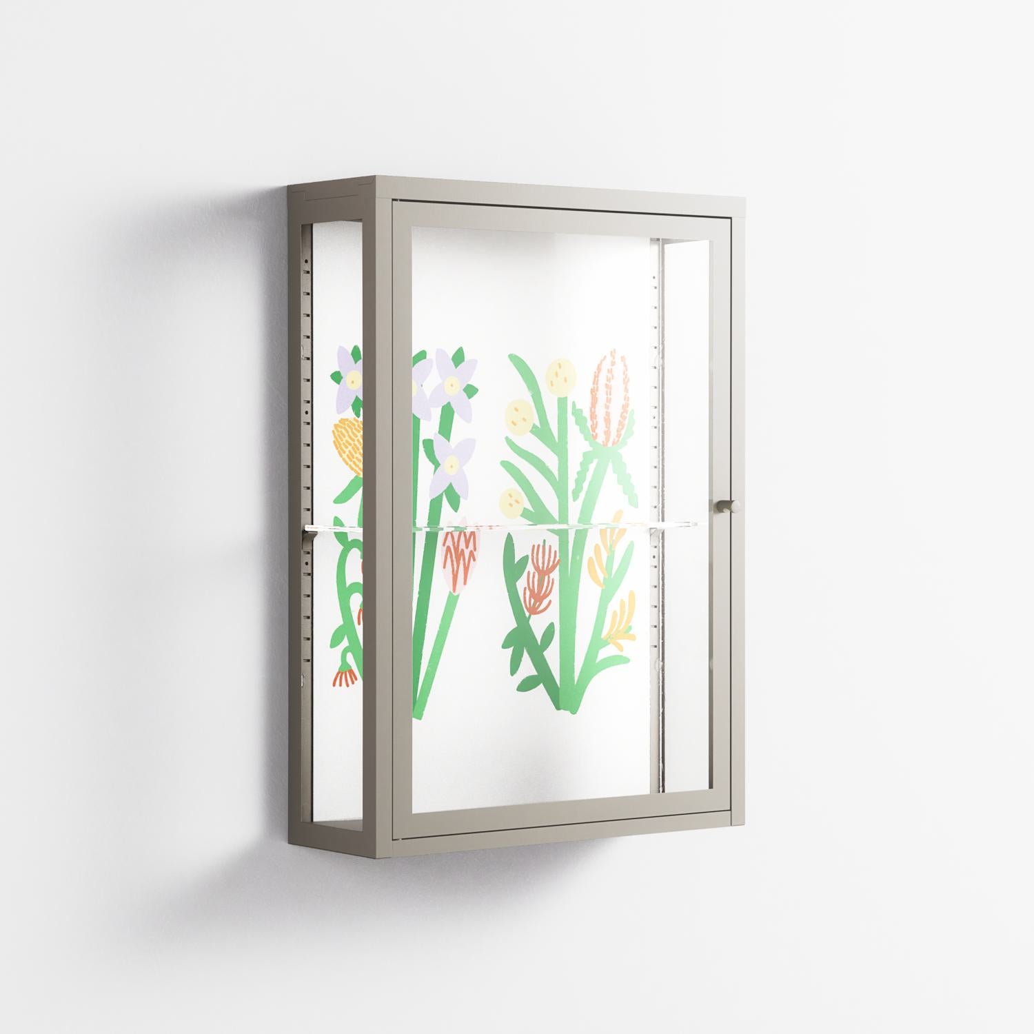 Bouquets - Wall Cabinet - Lydia Greaves - Pebble - Clear glass
