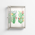 Bouquets Cream - Wall Cabinet - Lydia Greaves - Pebble - Clear glass